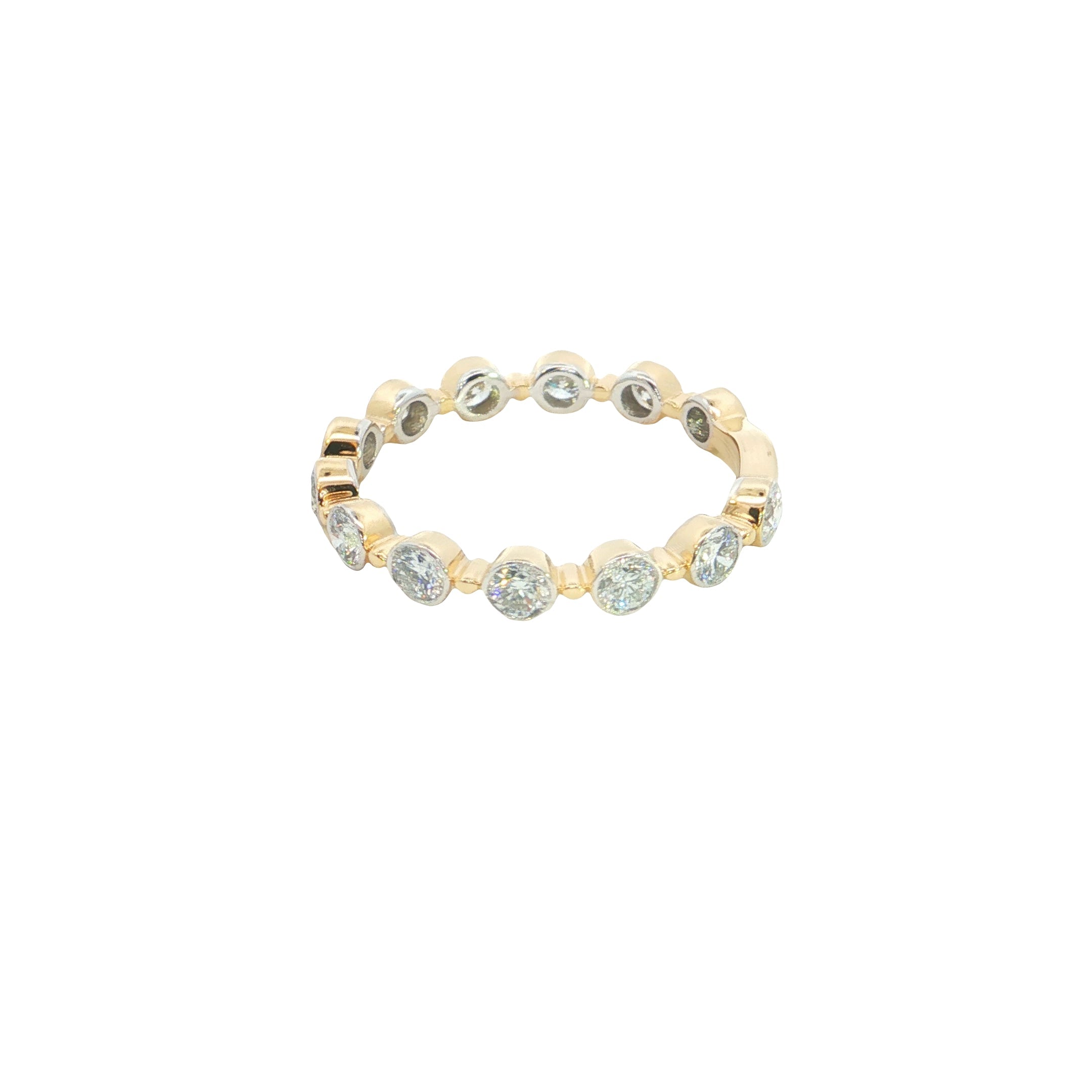 2.50 Carat Round Brilliant Cut Lab-Grown Diamond Bezel-Set Eternity Band
