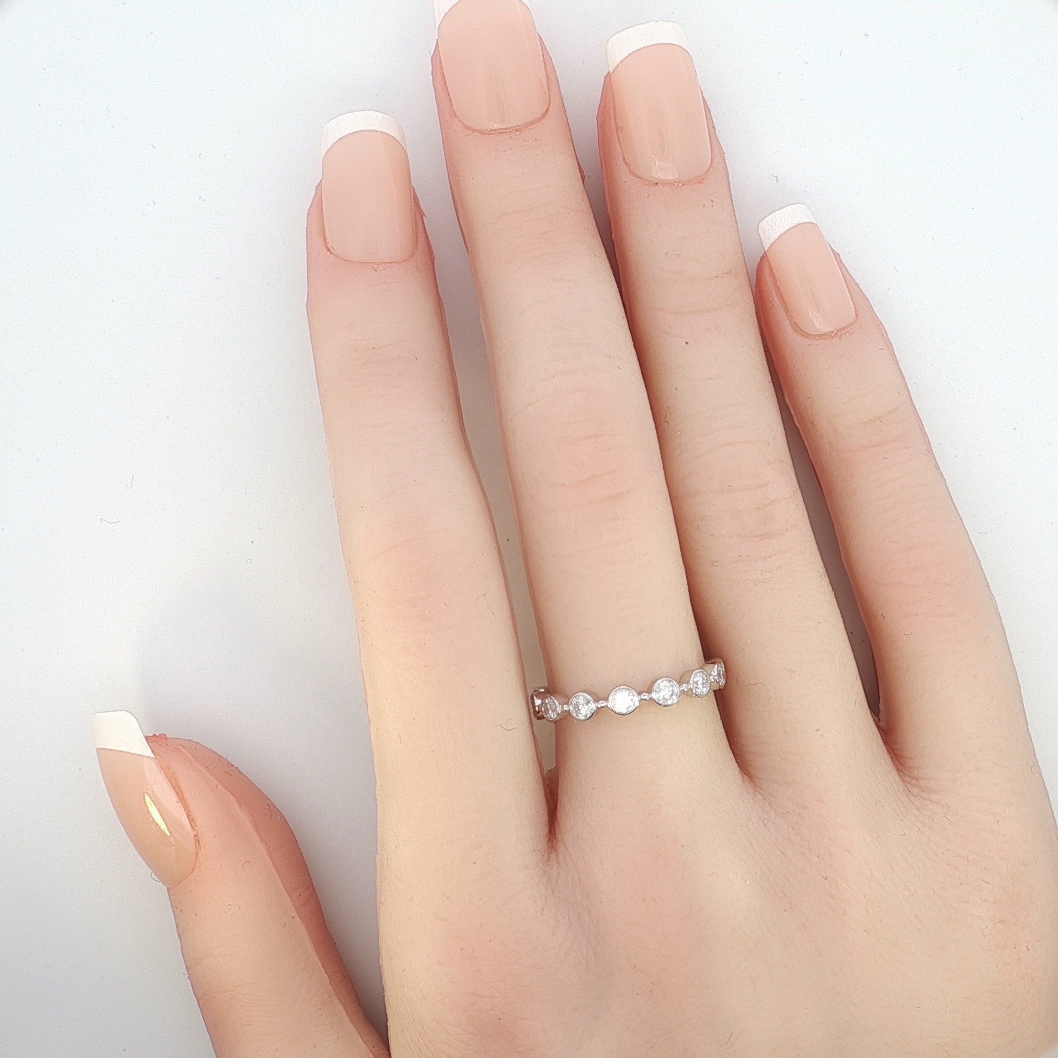 2.50 Carat Round Brilliant Cut Lab-Grown Diamond Bezel-Set Eternity Band