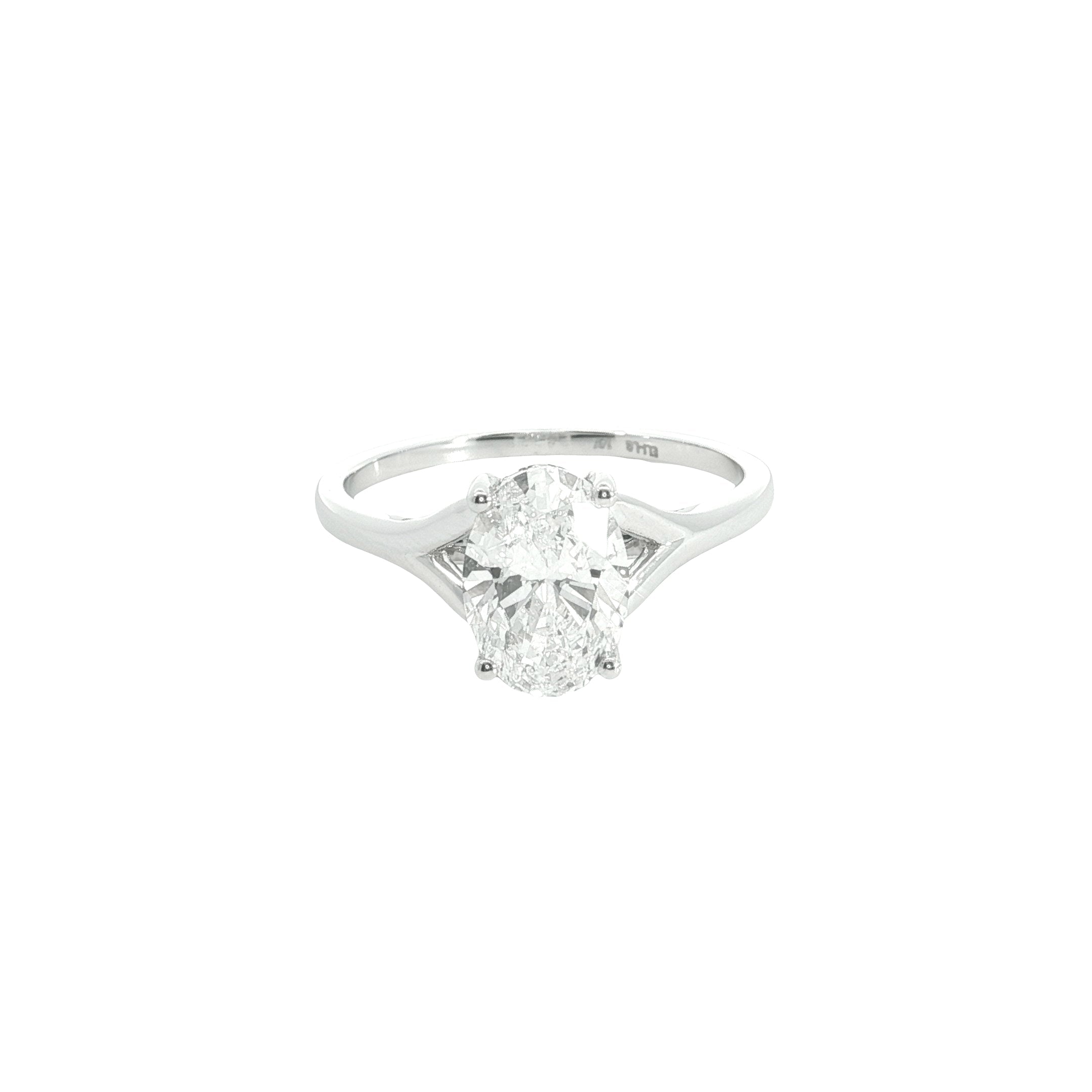 oval cut  Lab grown Diamond with hidden halo Engagement Ring