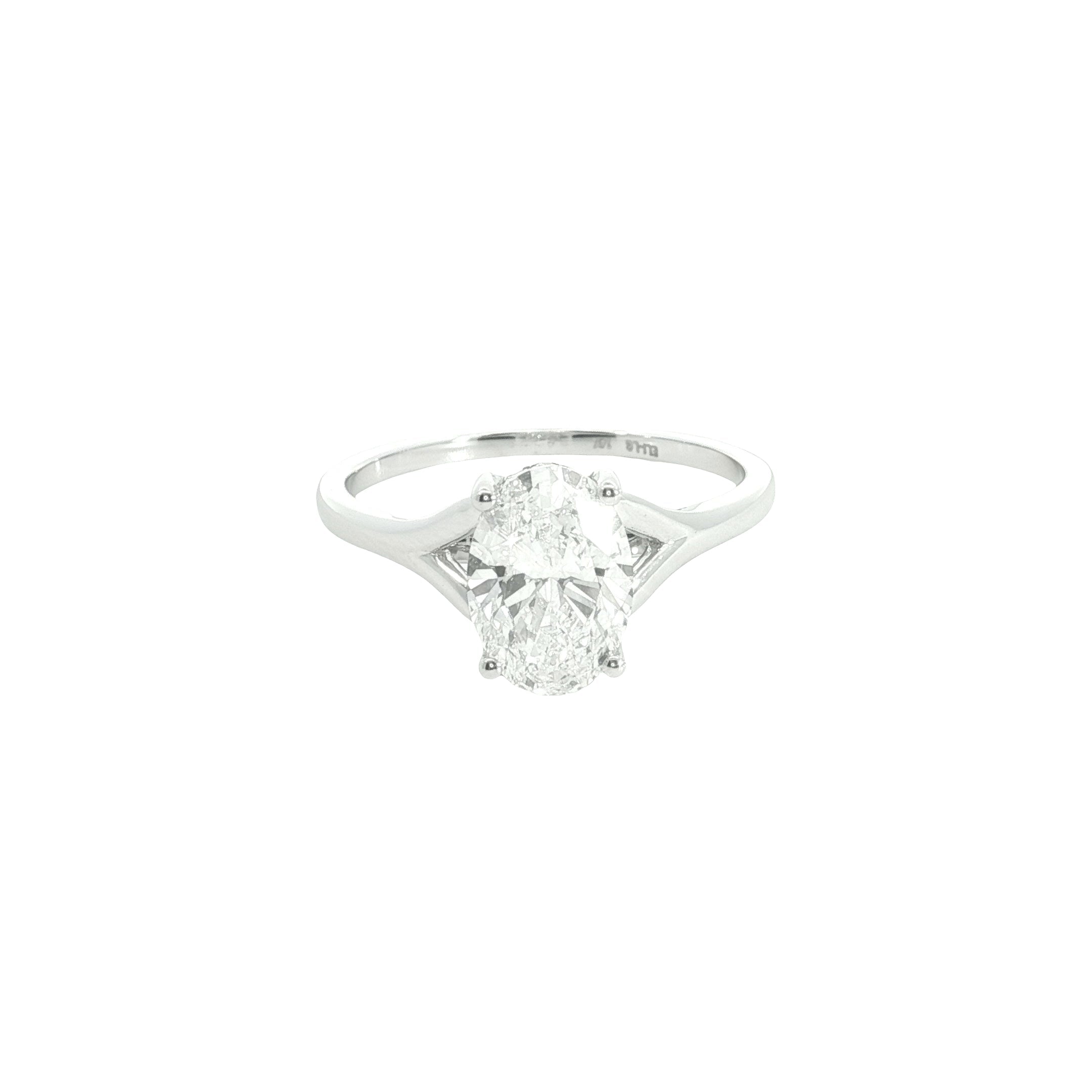 oval cut  Lab grown Diamond with hidden halo Engagement Ring