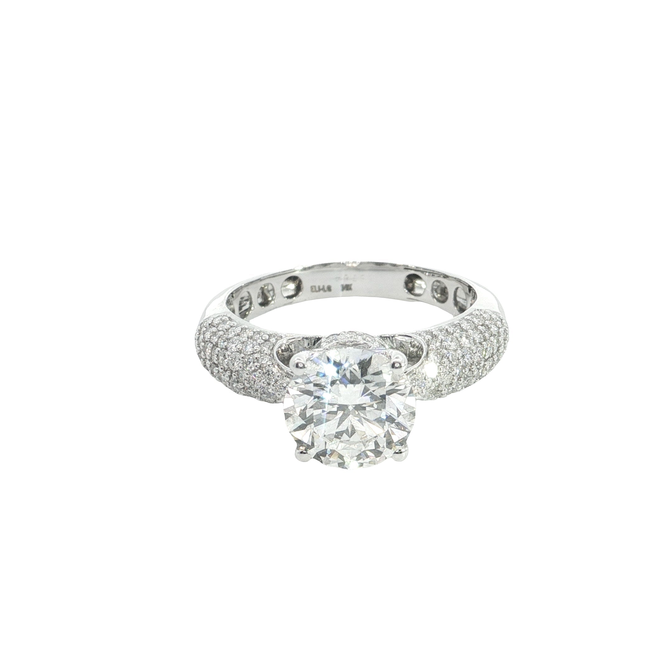 Round Brilliant Cut Lab grown Diamond with pave setting | engagement ring