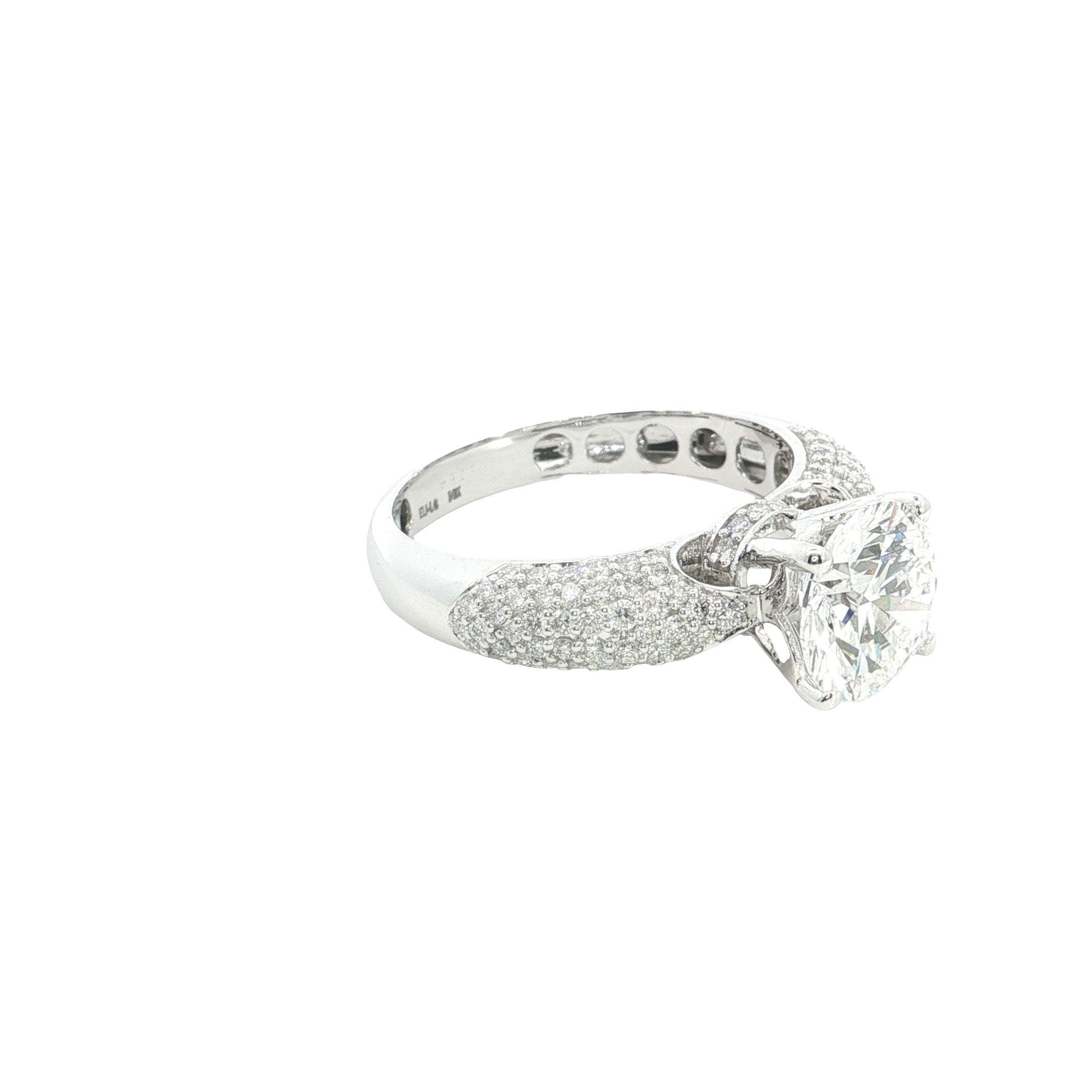Round Brilliant Cut Lab grown Diamond with pave setting | engagement ring