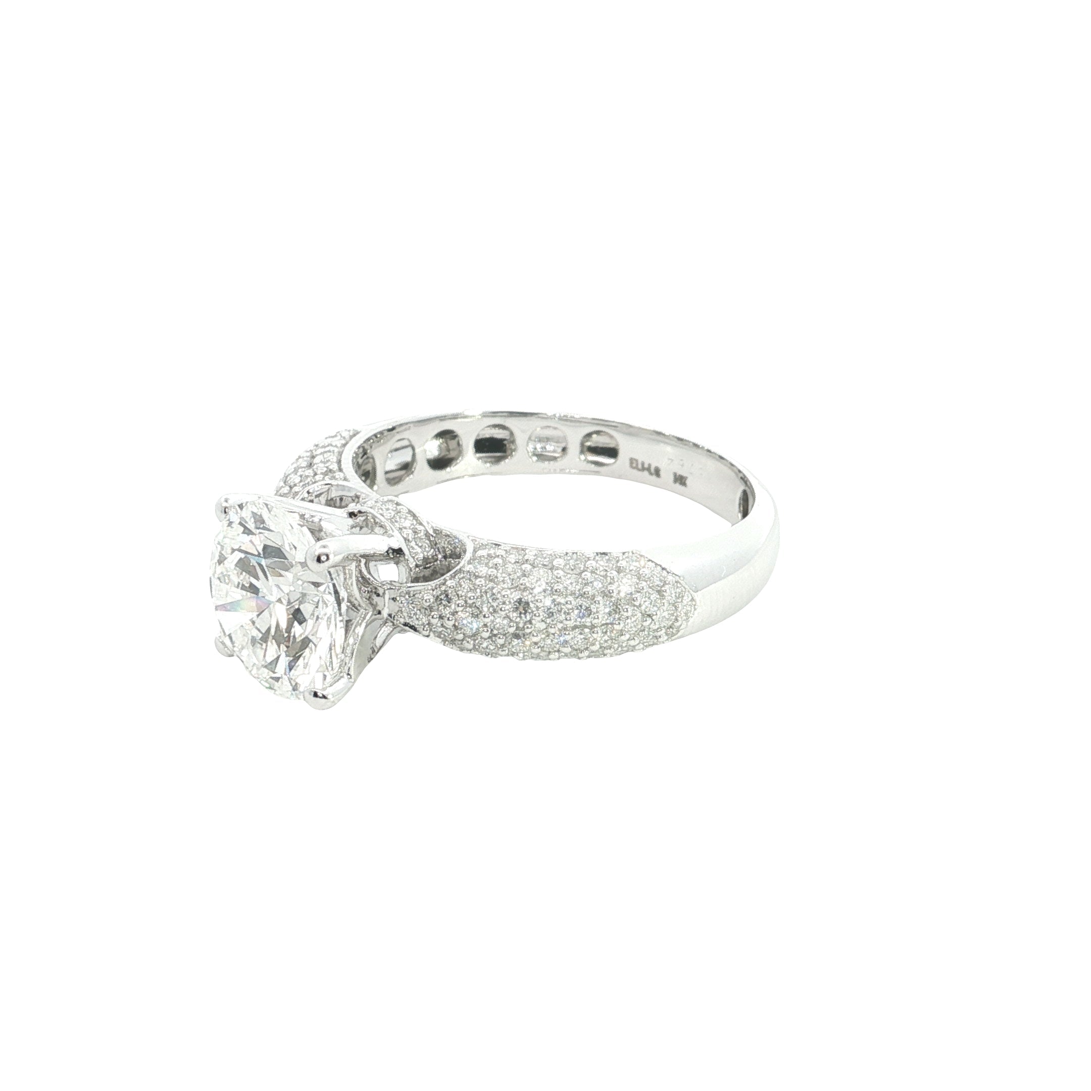 Round Brilliant Cut Lab grown Diamond with pave setting | engagement ring