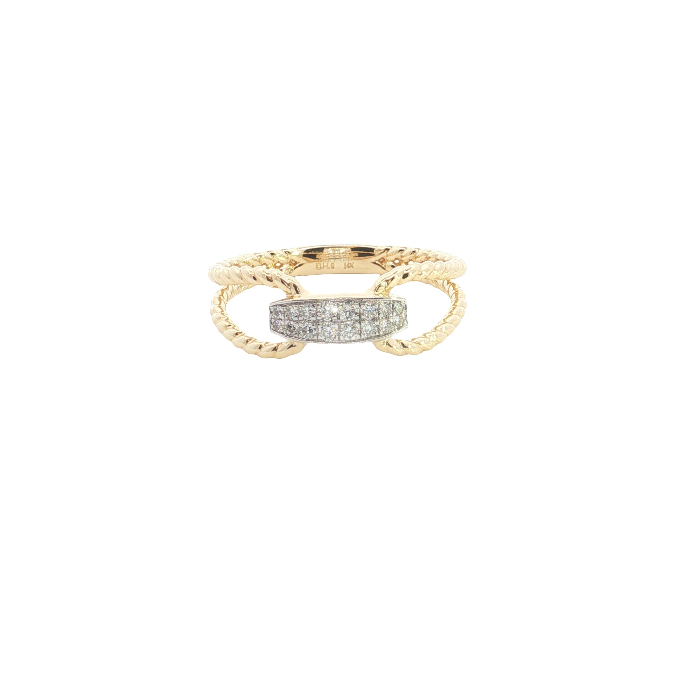 Round Brilliant Cut Lab grown Diamond with pave setting fashion ring