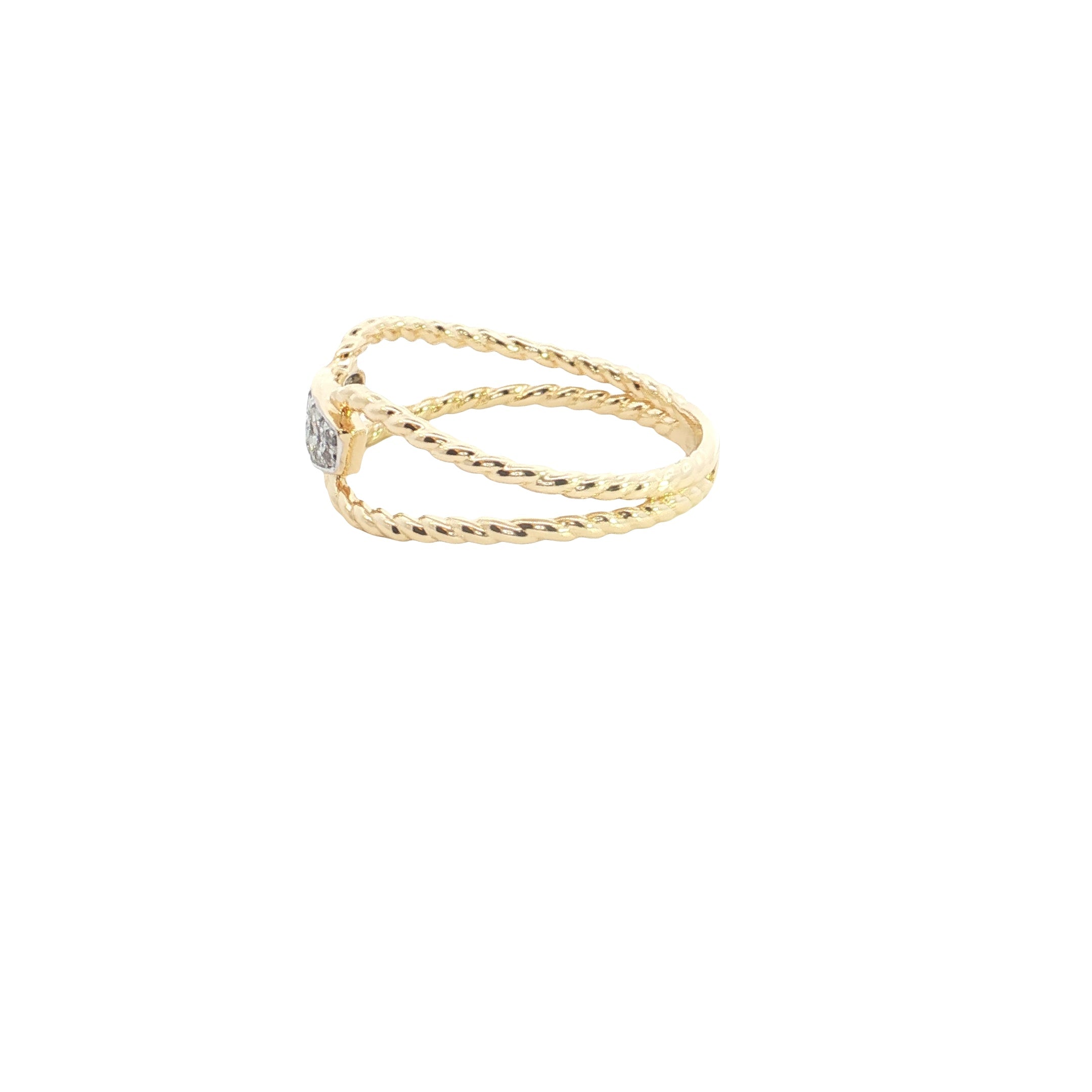 Round Brilliant Cut Lab grown Diamond with pave setting fashion ring