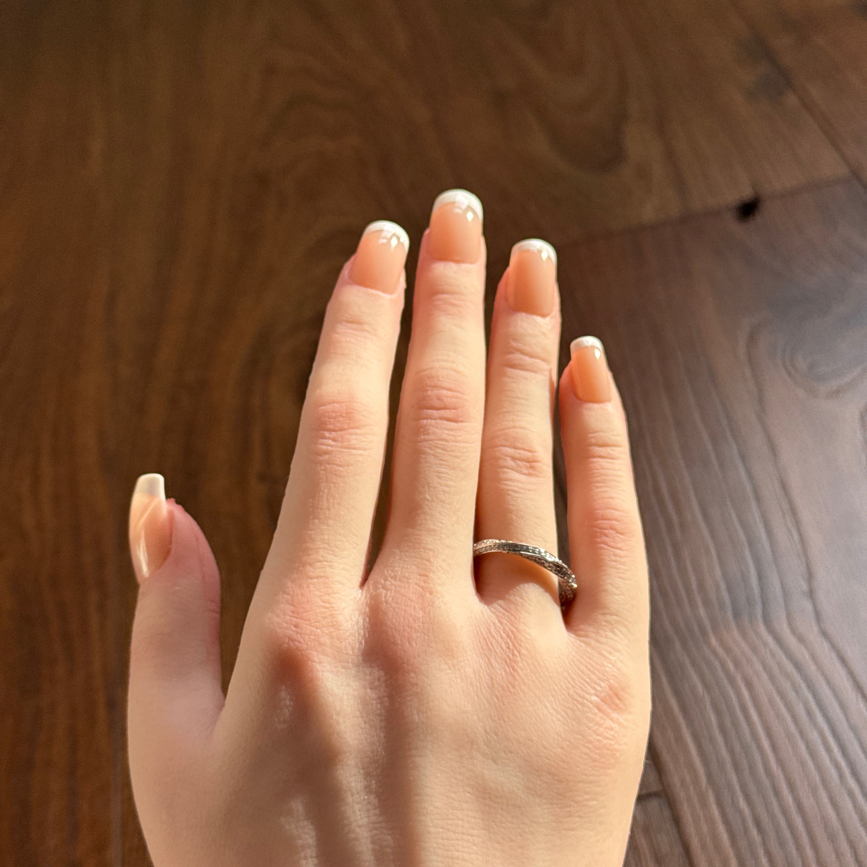 Round Brilliant Cut Lab grown Diamond twisted stackable ring