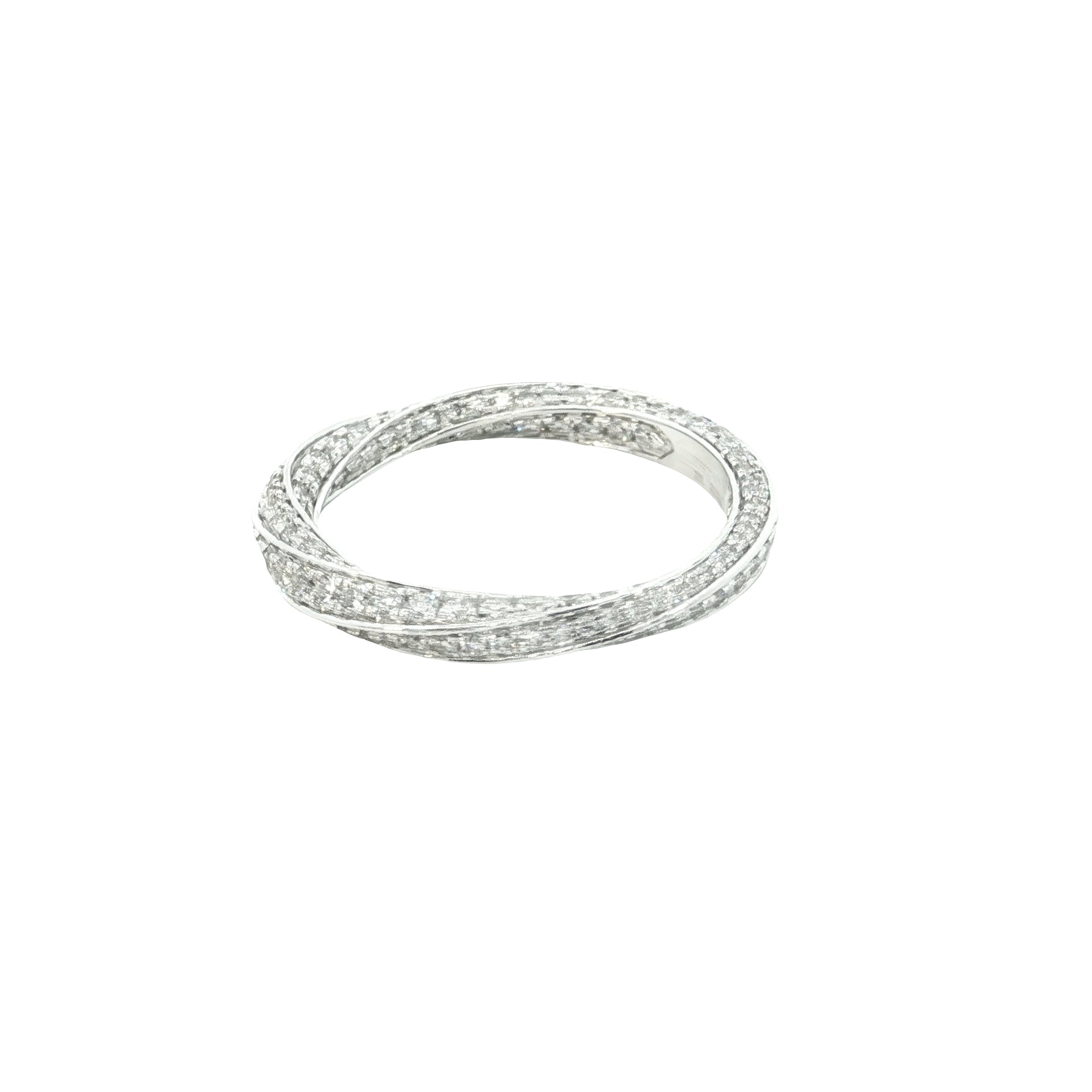 Round Brilliant Cut Lab grown Diamond twisted stackable ring