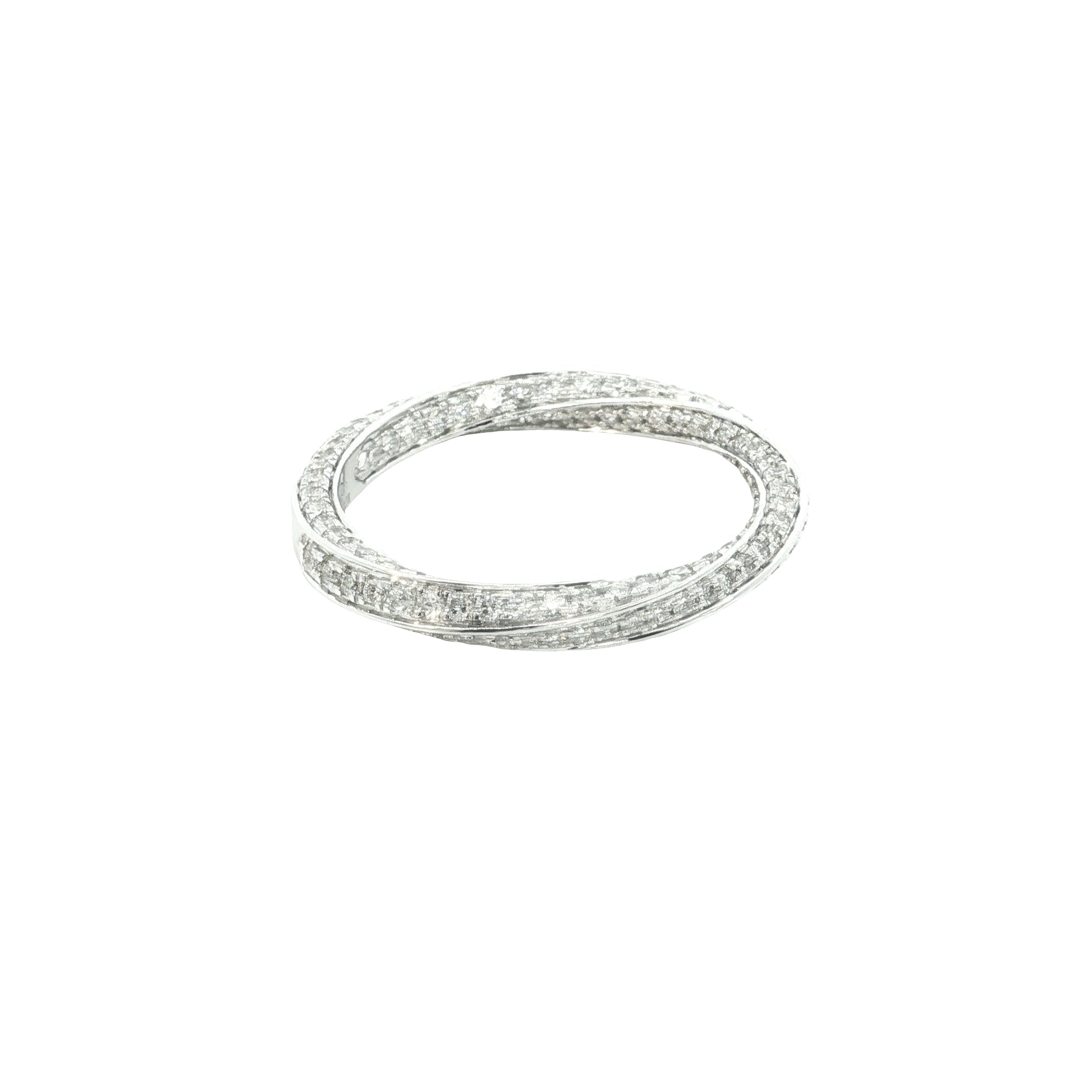 Round Brilliant Cut Lab grown Diamond twisted stackable ring