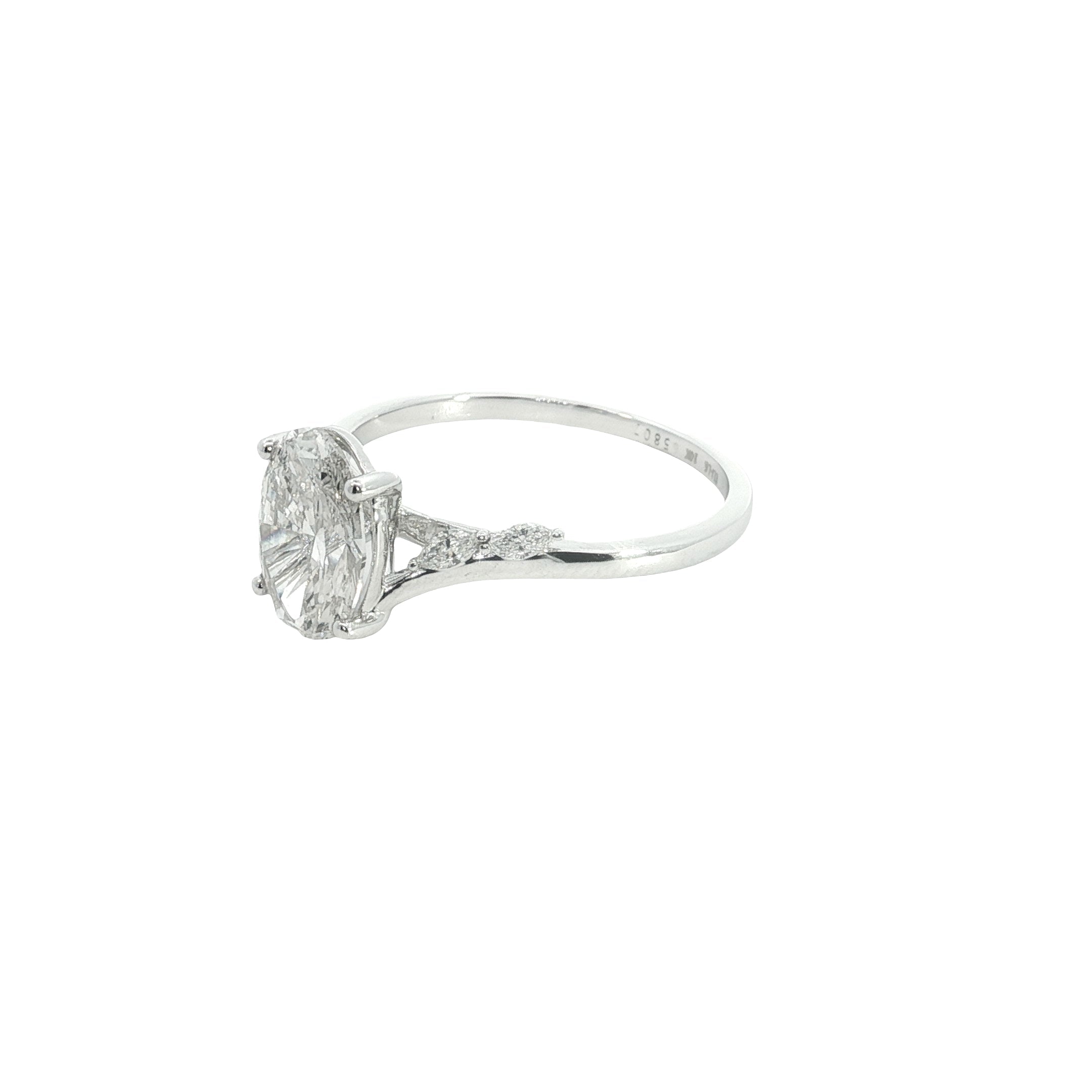 Oval with marquise Cut Lab grown Diamond engagement ring