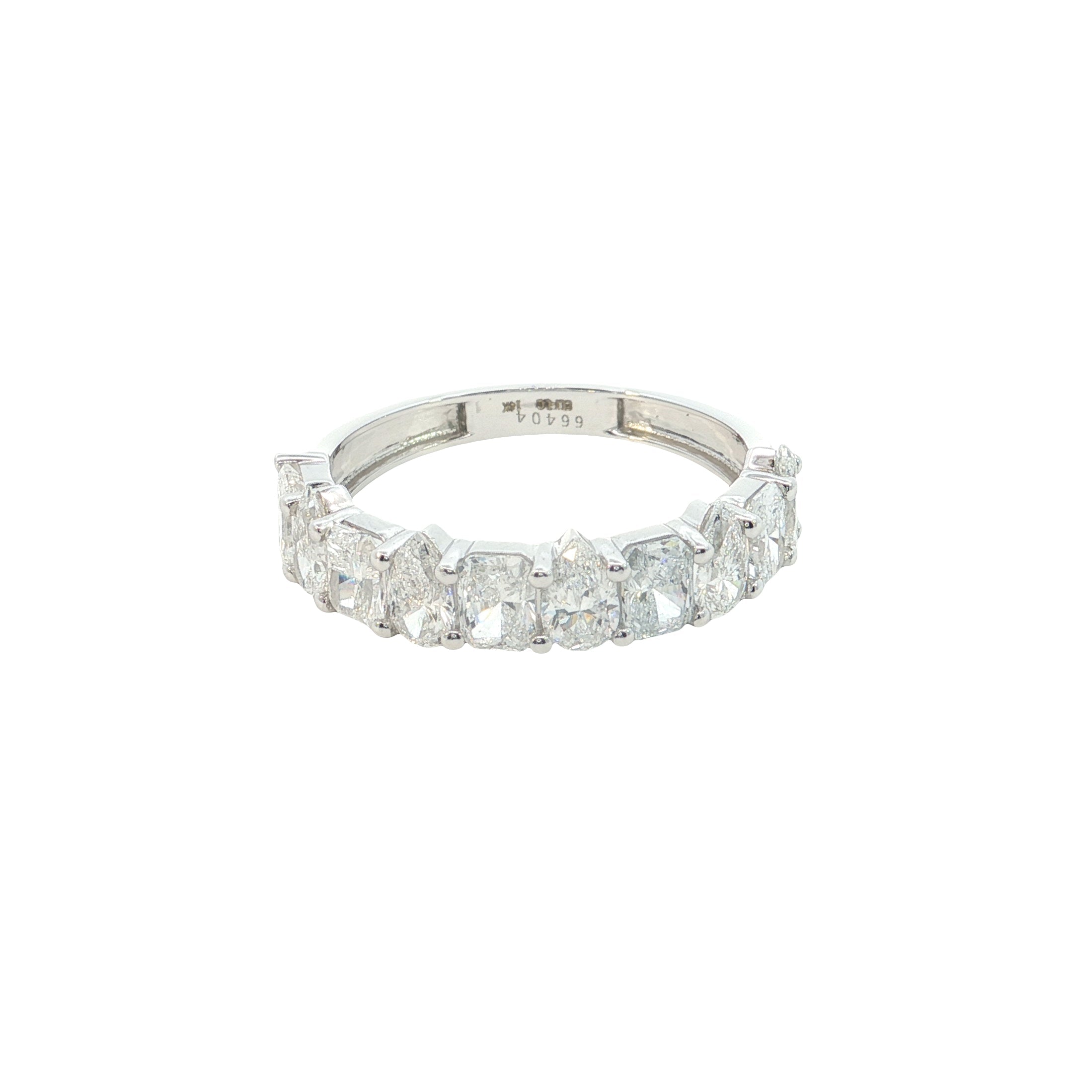 radiant and pear cut lab diamond ring half eternity ring