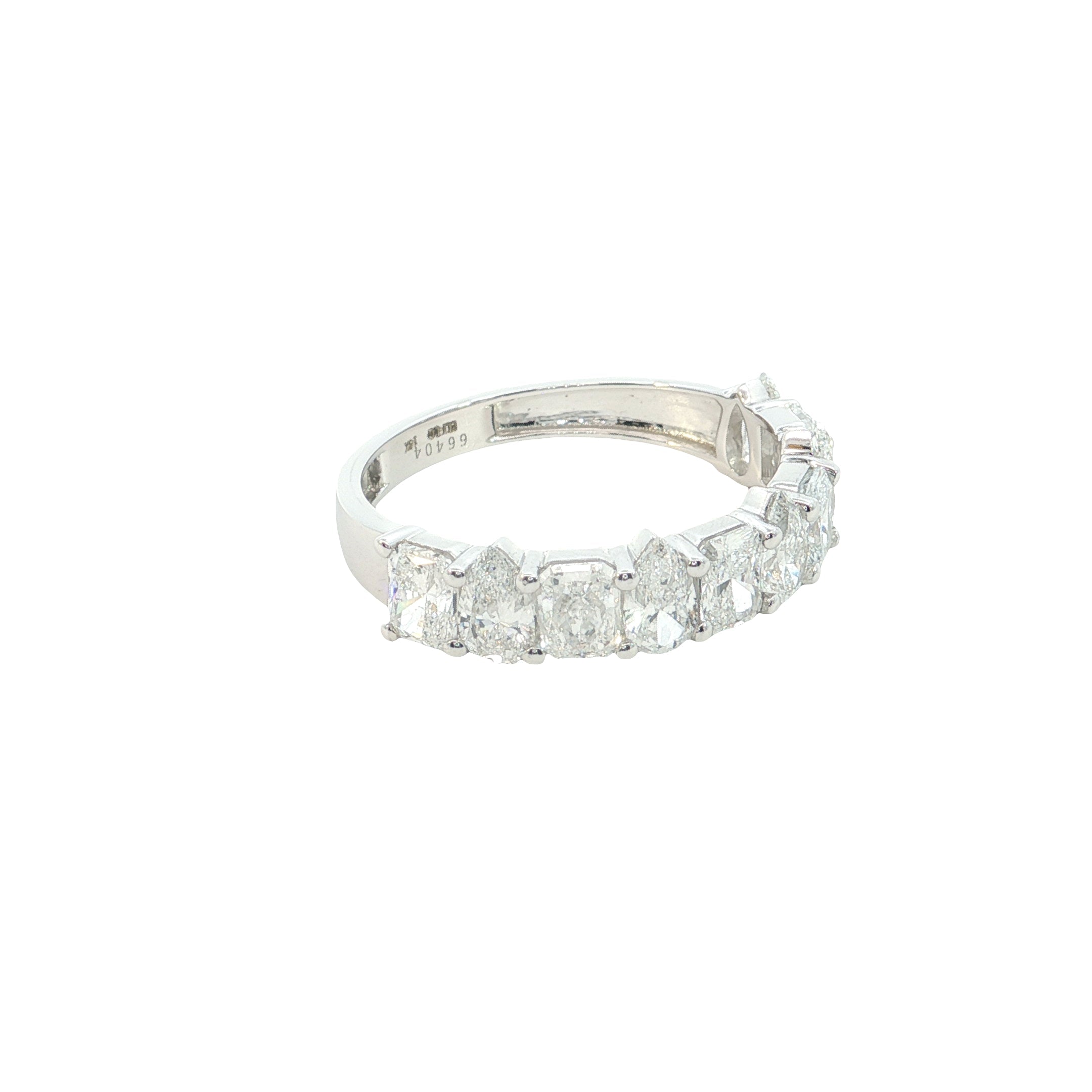radiant and pear cut lab diamond ring half eternity ring