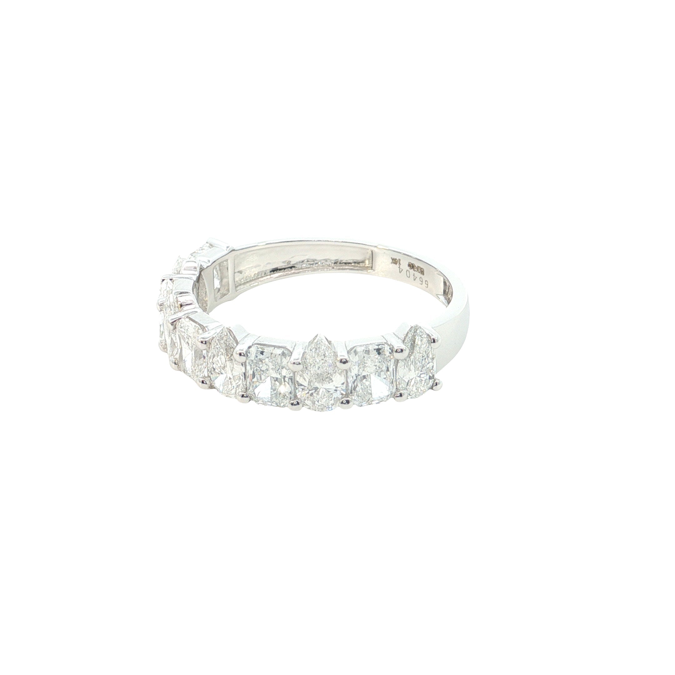 radiant and pear cut lab diamond ring half eternity ring