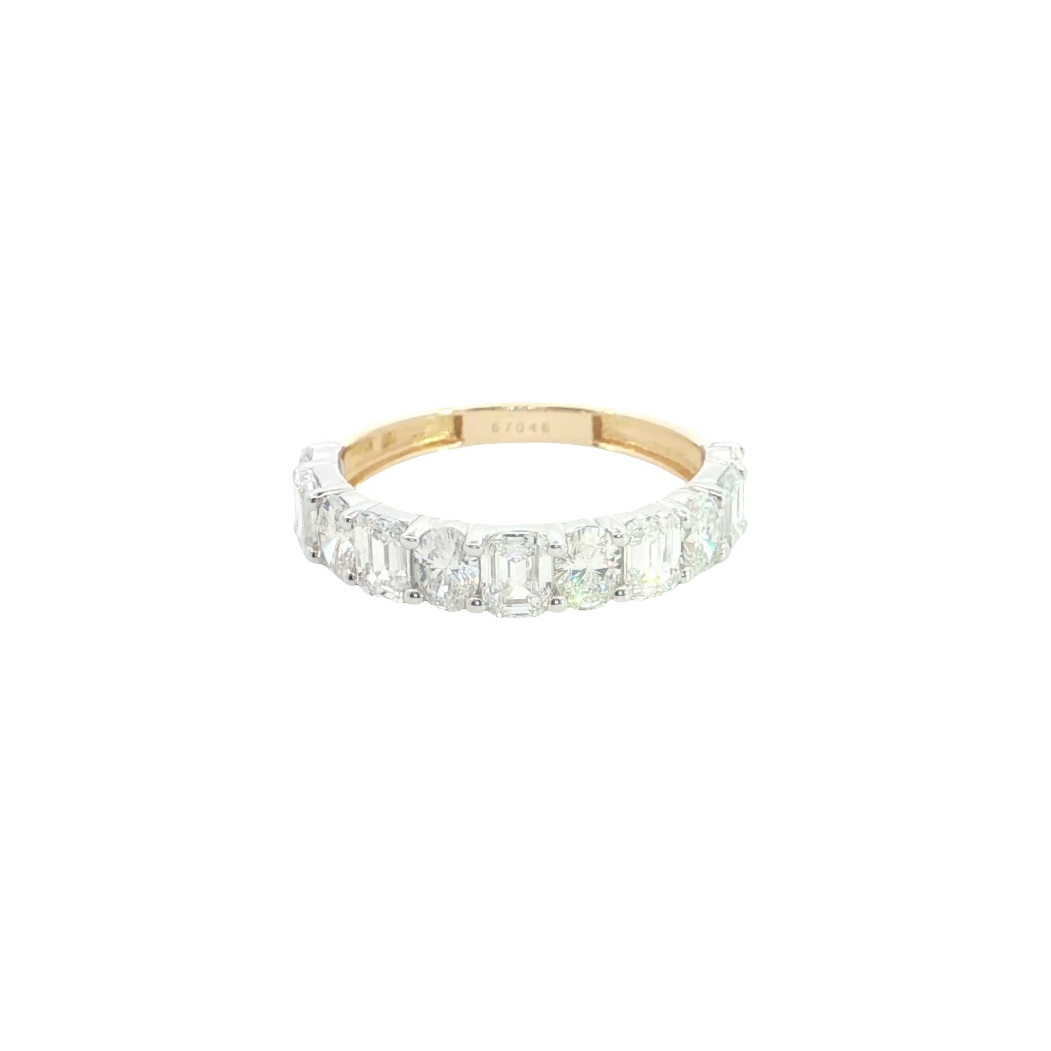 radiant and oval cut lab diamond ring half eternity ring