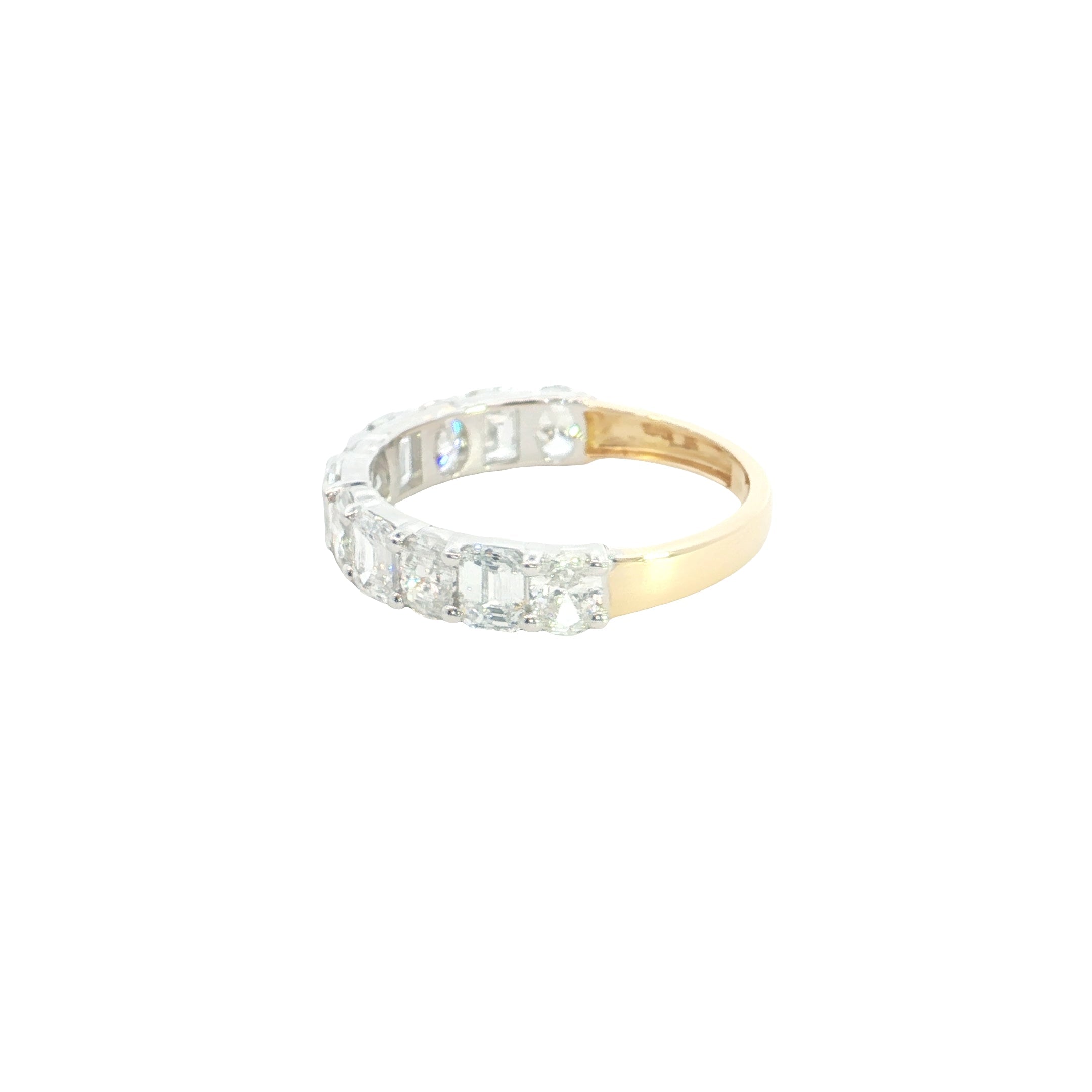 radiant and oval cut lab diamond ring half eternity ring