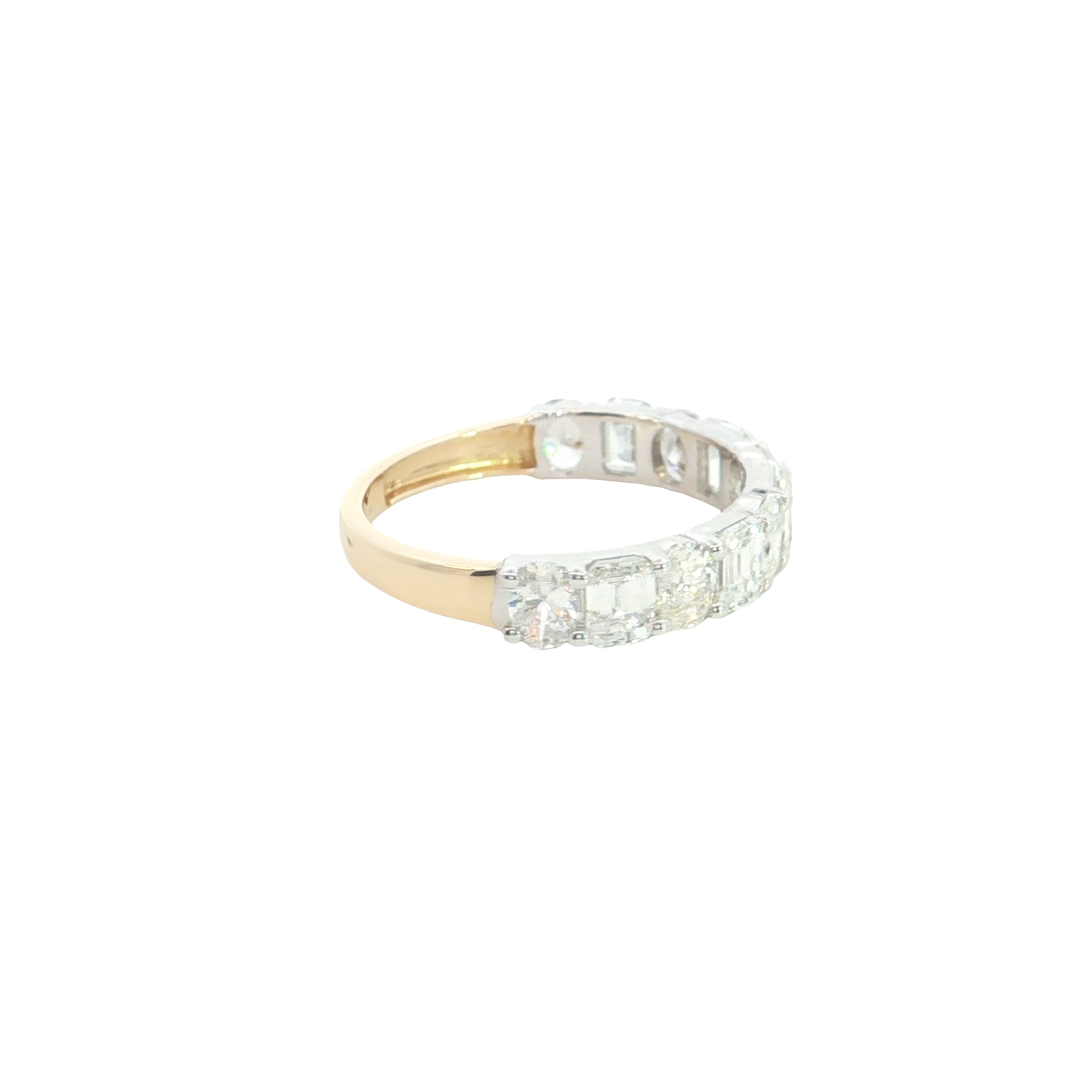 radiant and oval cut lab diamond ring half eternity ring