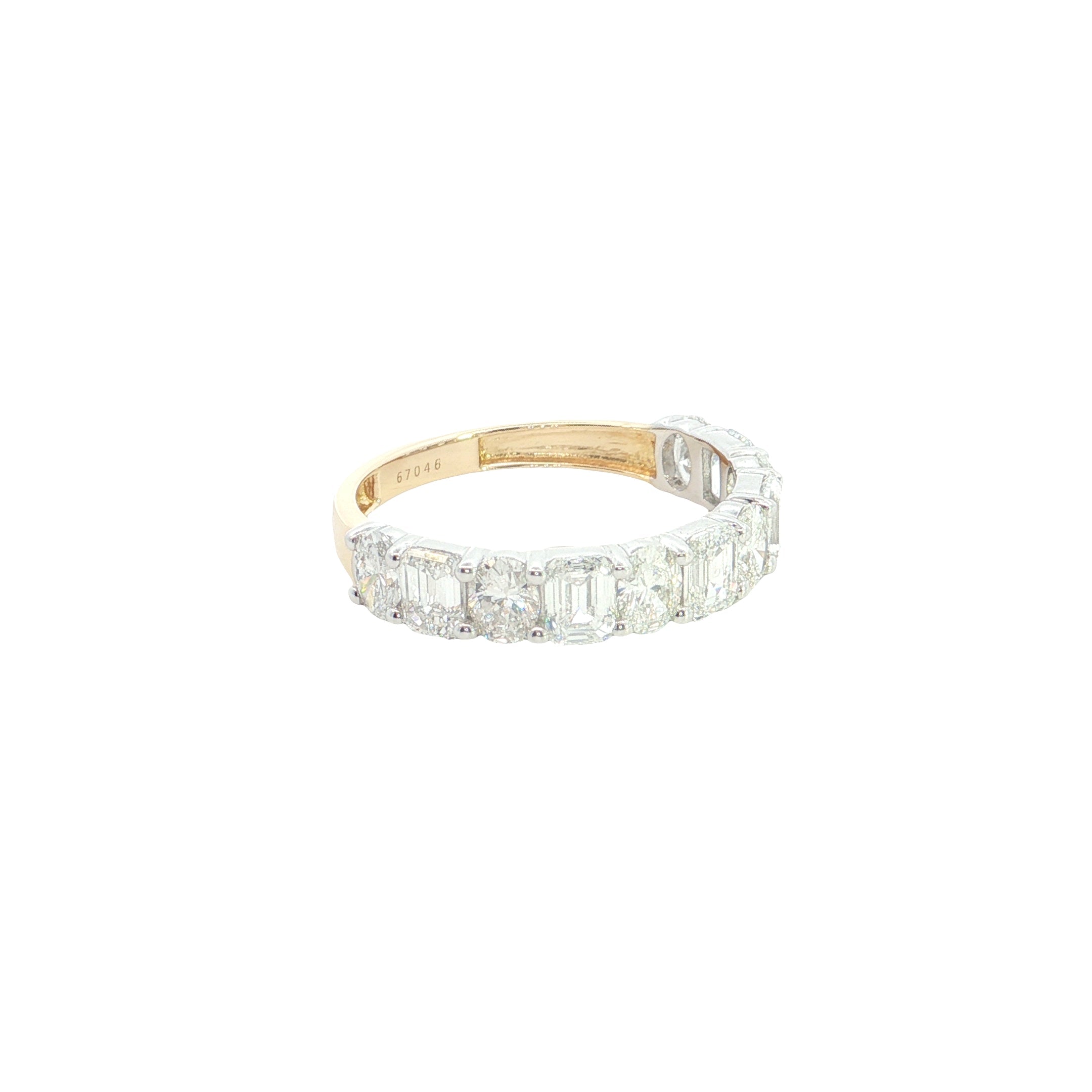 radiant and oval cut lab diamond ring half eternity ring