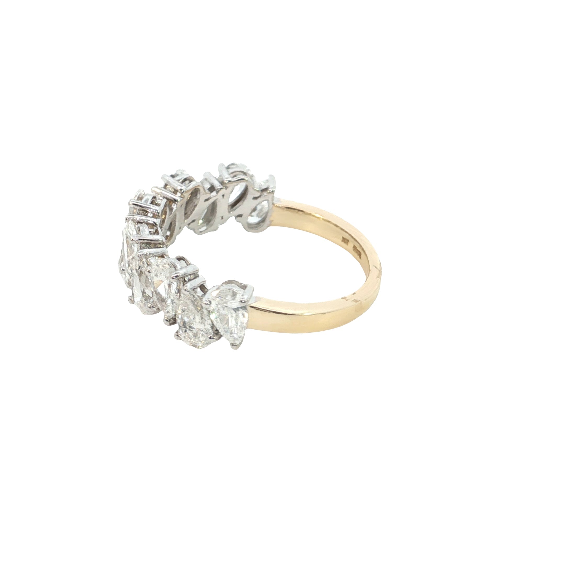 pear cut lab diamond ring half eternity stackable ring