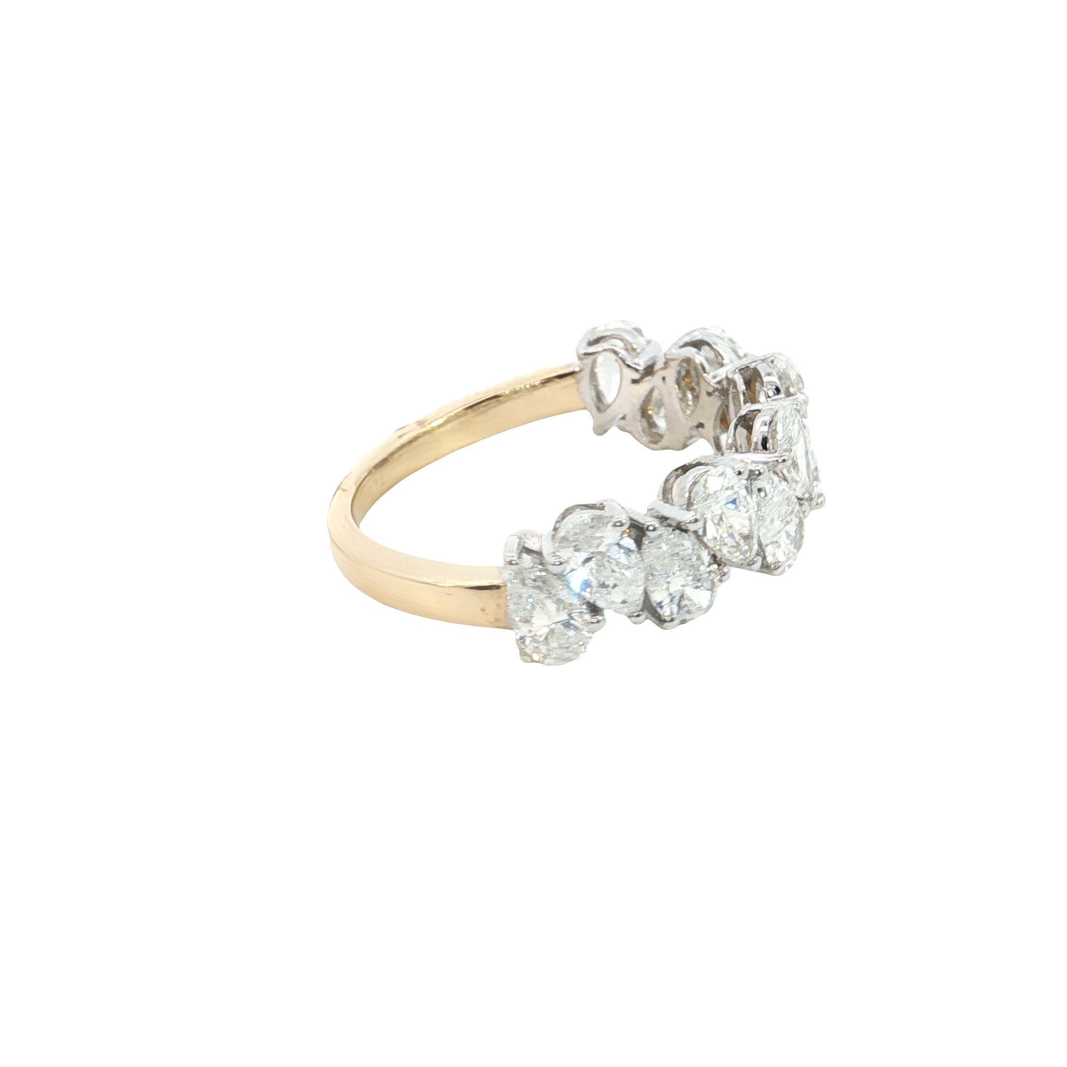 pear cut lab diamond ring half eternity stackable ring