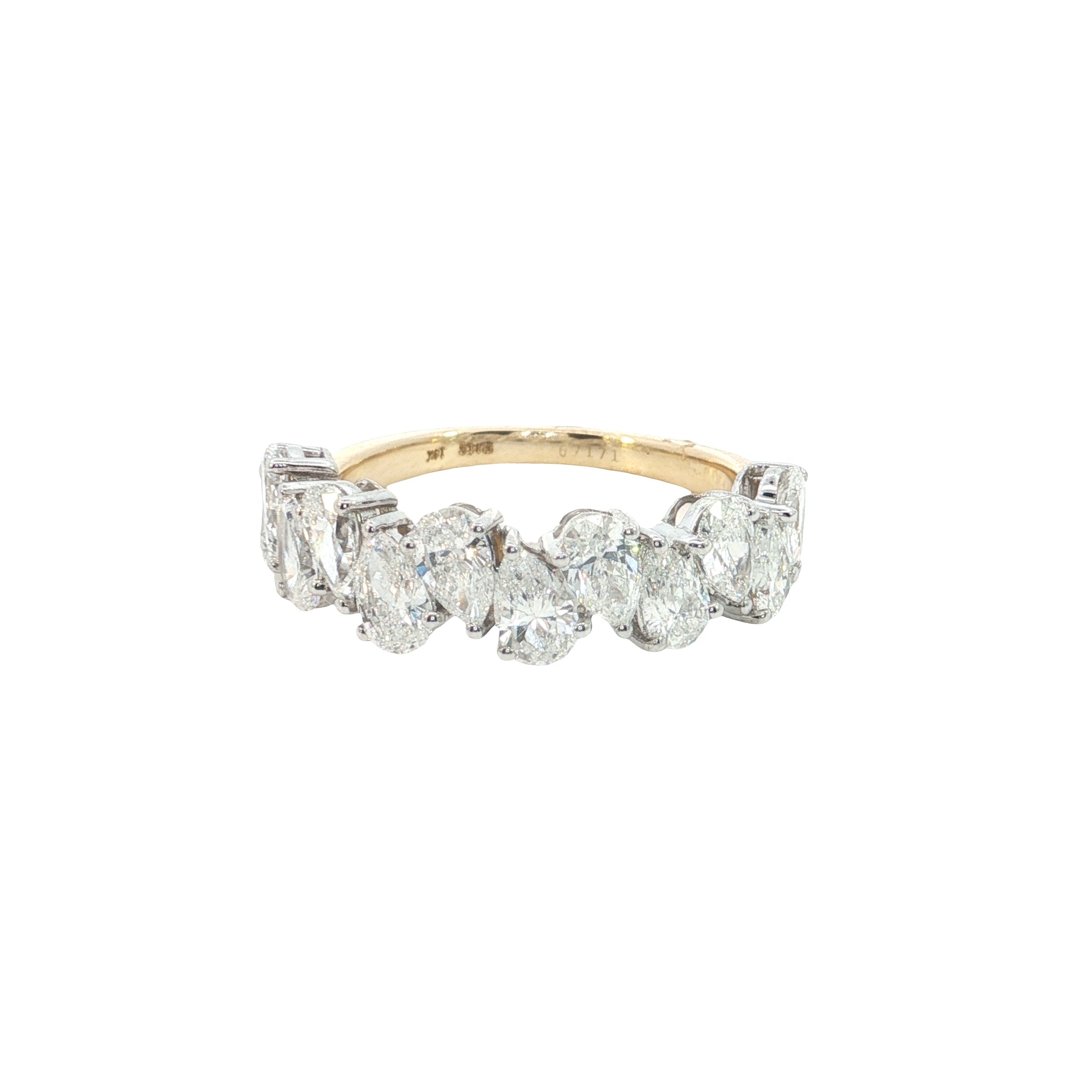 pear cut lab diamond ring half eternity stackable ring