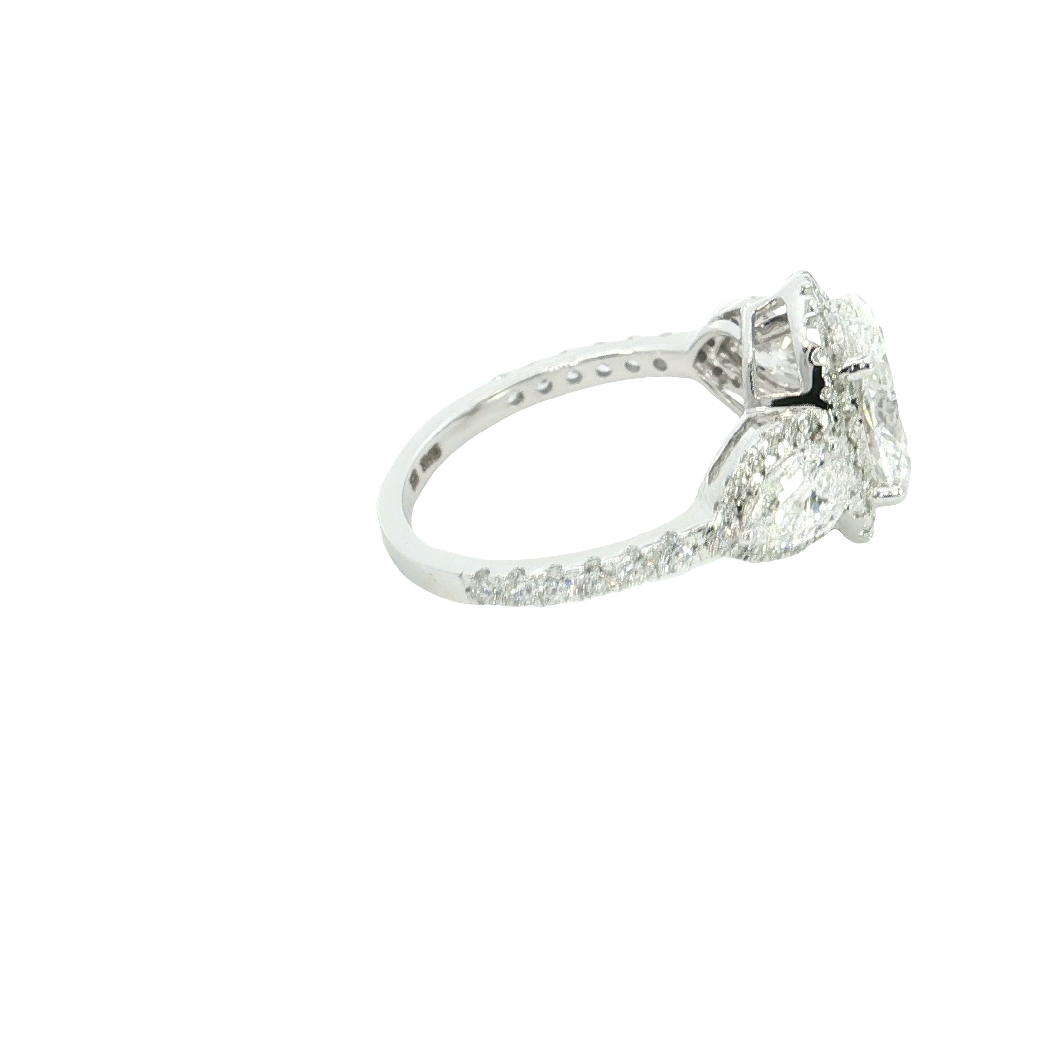 Oval and Pear with Brilliant cut Shape Lab grown Diamond Halo Engagement Ring