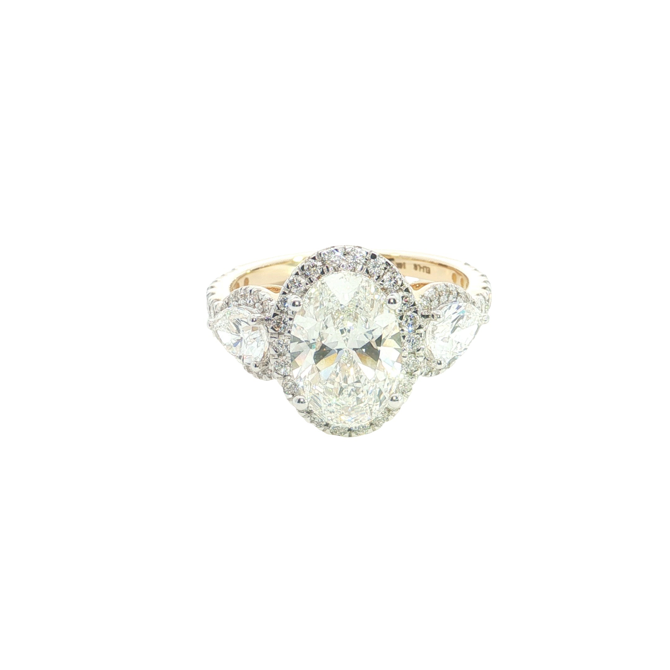Oval and Pear with Brilliant cut Shape Lab grown Diamond Halo Engagement Ring