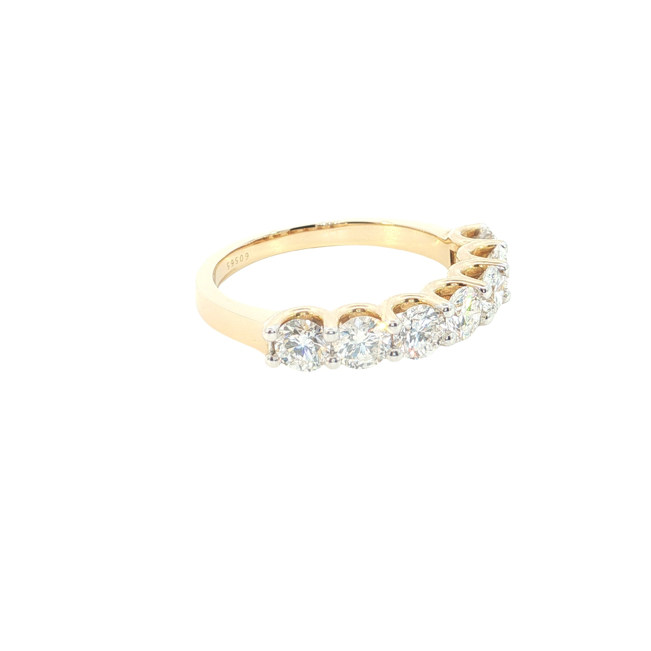 Round Brilliant Cut Lab grown Diamond Half Eternity Ring  Band