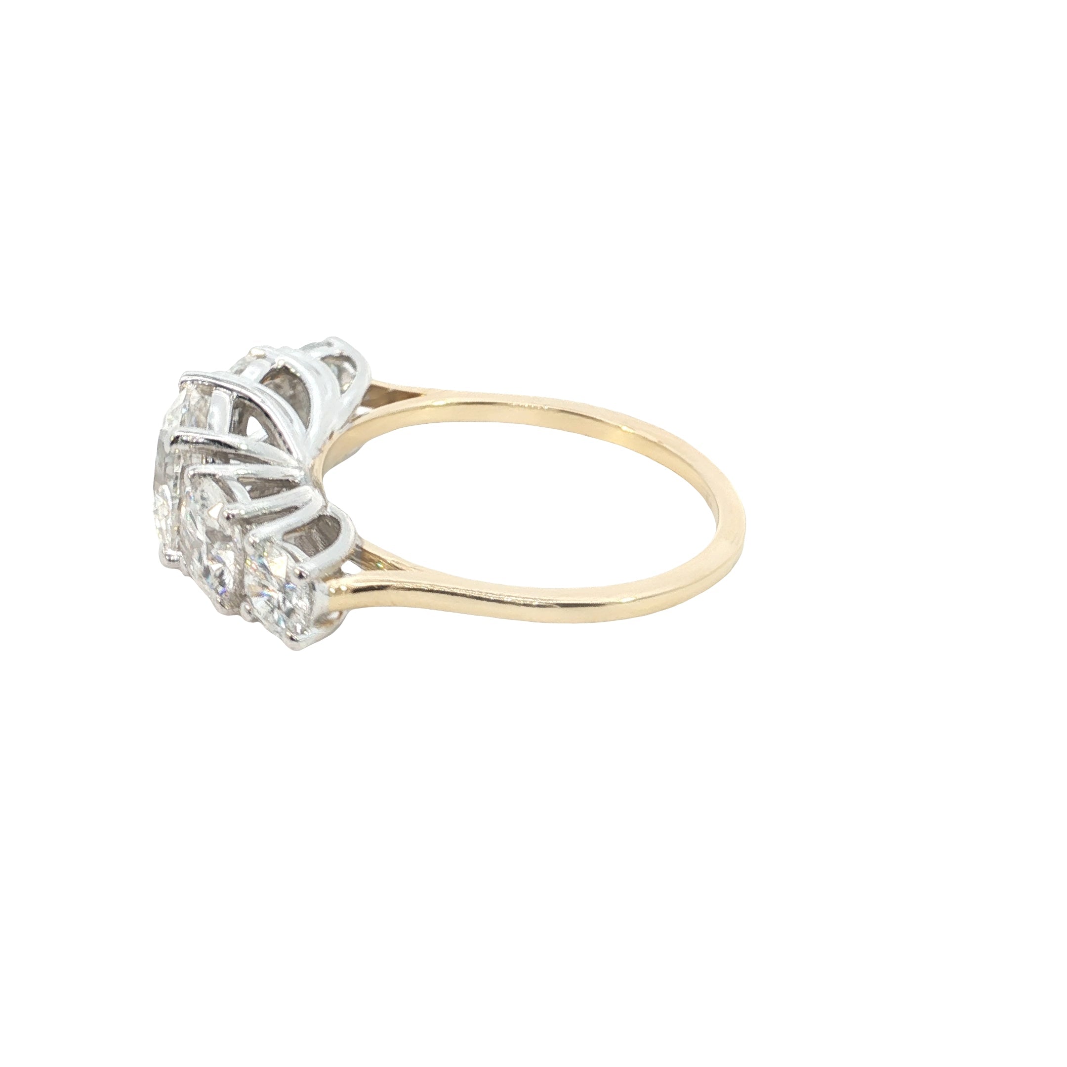 Five Stone Round Brilliant Cut Lab grown Diamond Engagement Ring