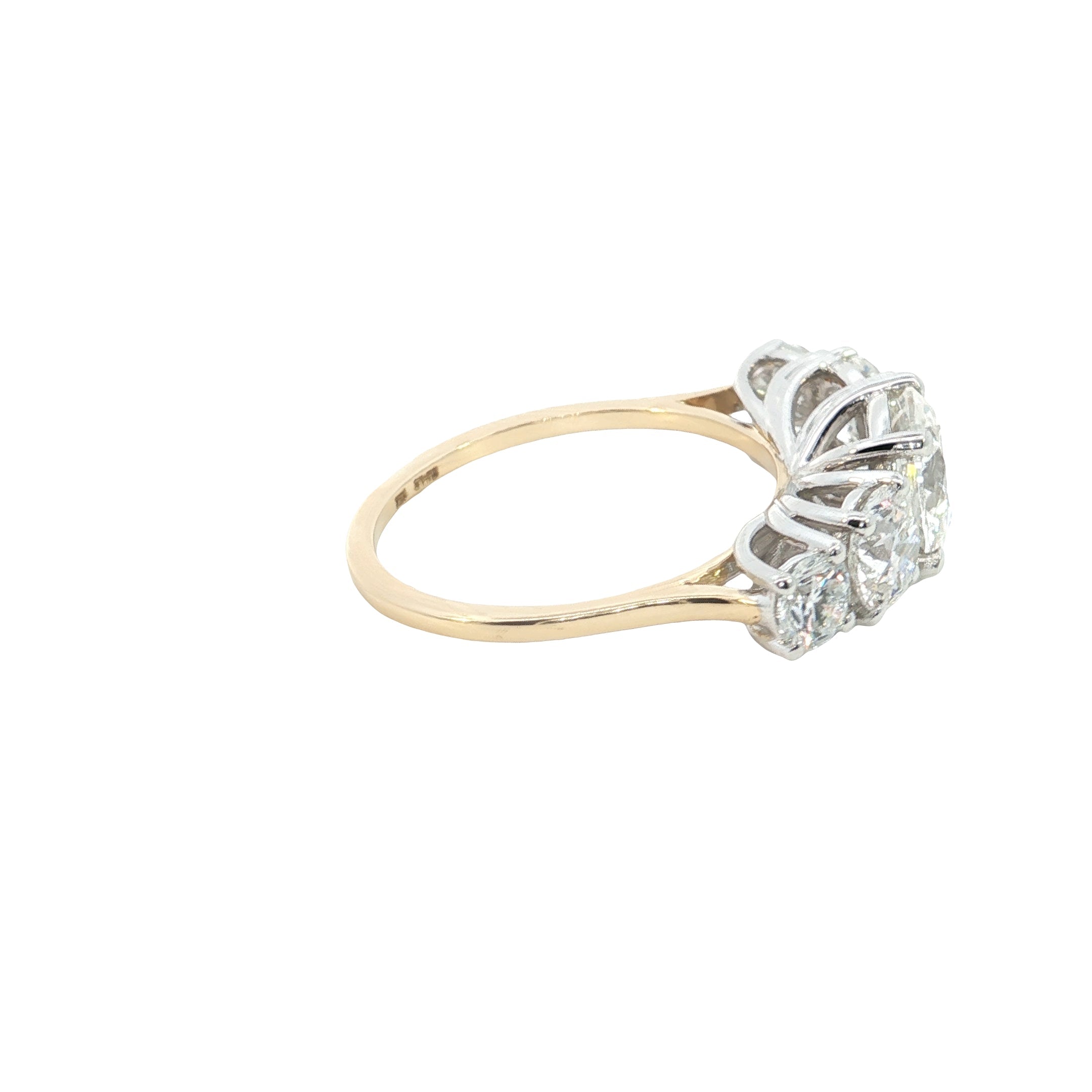 Five Stone Round Brilliant Cut Lab grown Diamond Engagement Ring