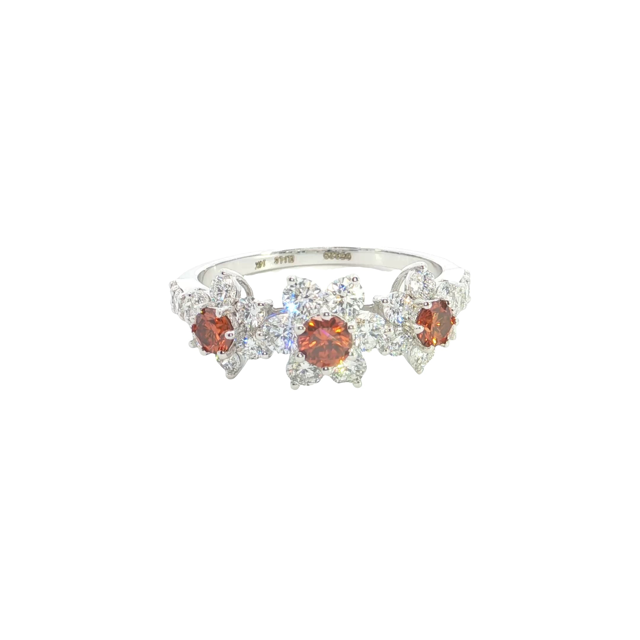 Round Brilliant cut with  color and white Lab grown Diamond  Fashion Ring