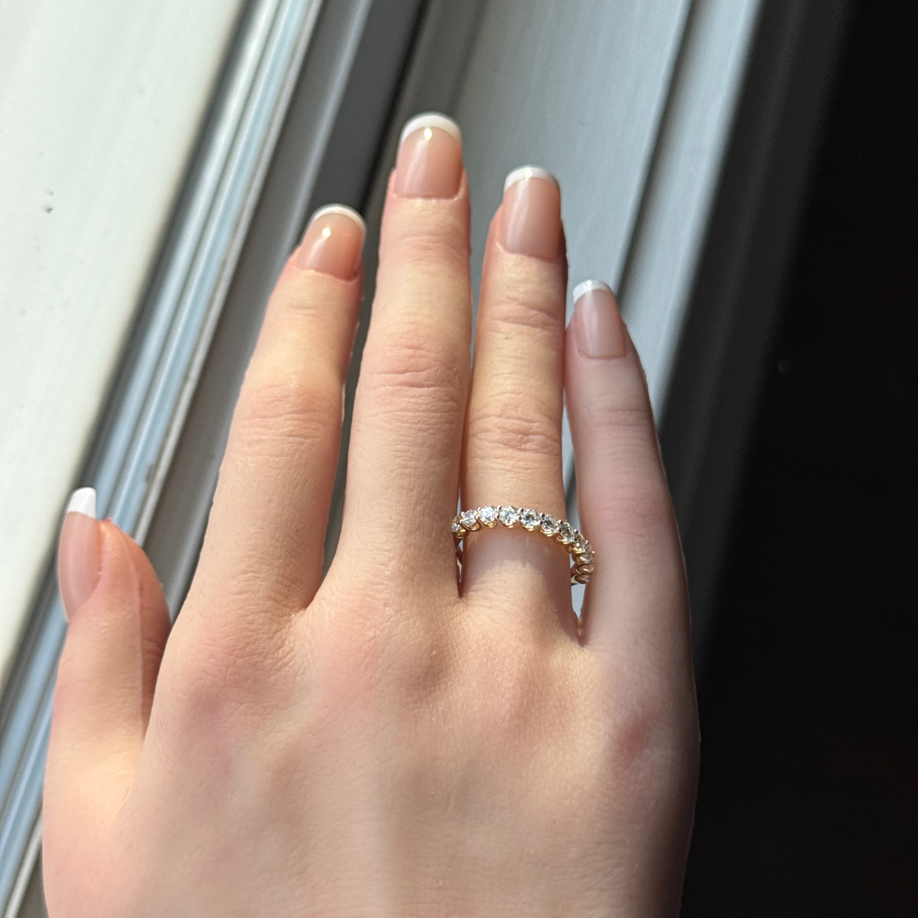 round brilliant cut lab grown diamond  stackable ring band