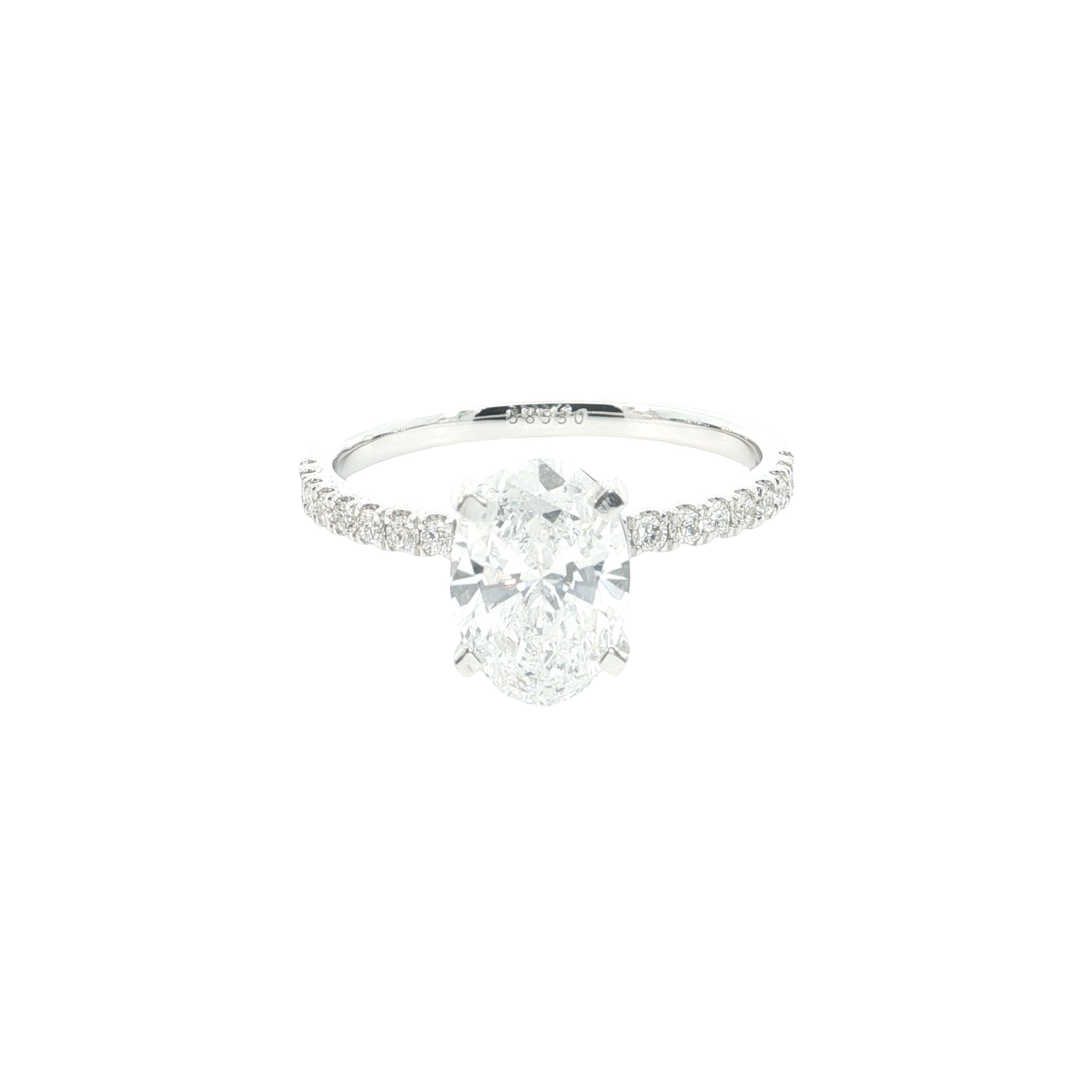 Oval Center stone with Round Brilliant cut  Lab grown Diamond Engagement Ring
