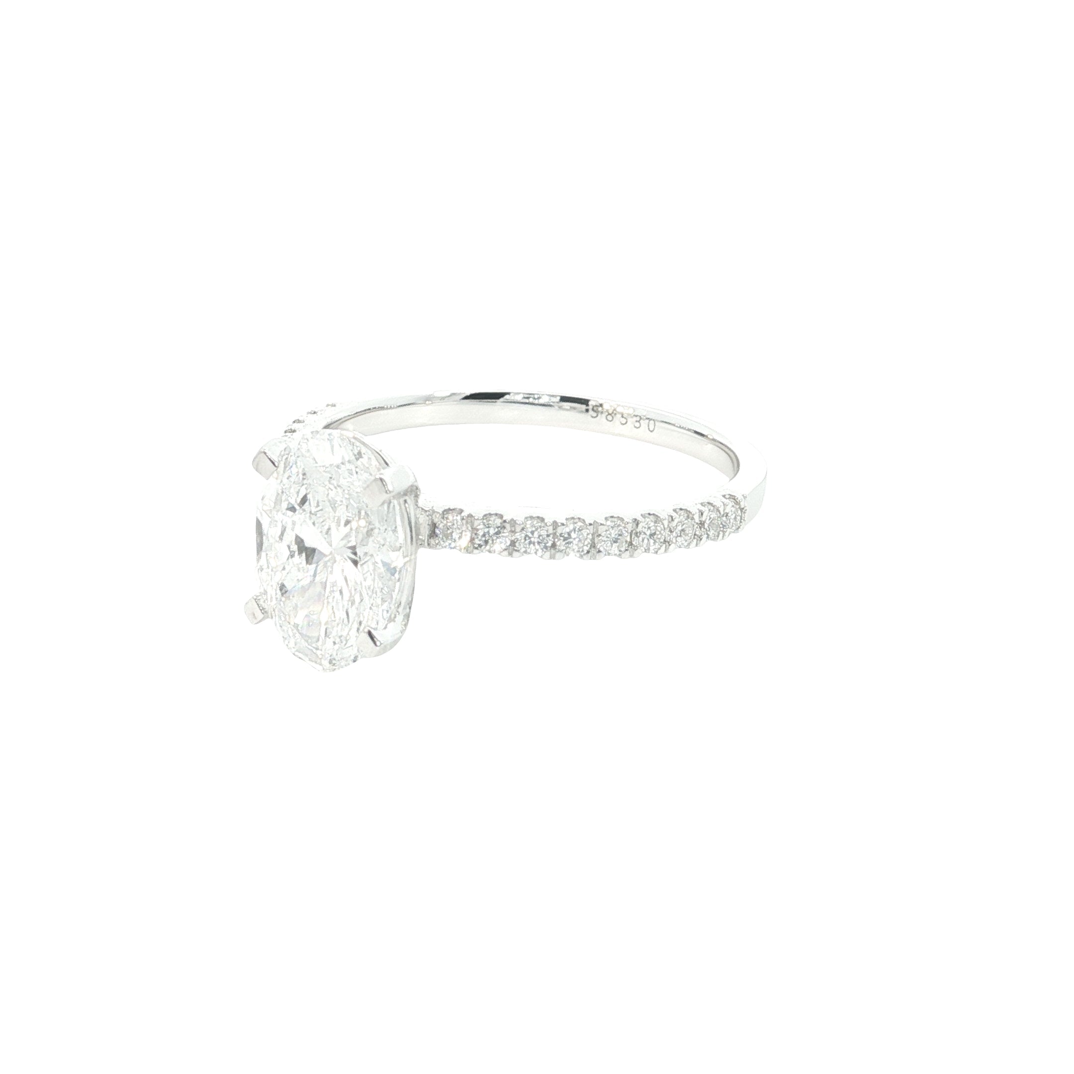 Oval Center stone with Round Brilliant cut  Lab grown Diamond Engagement Ring