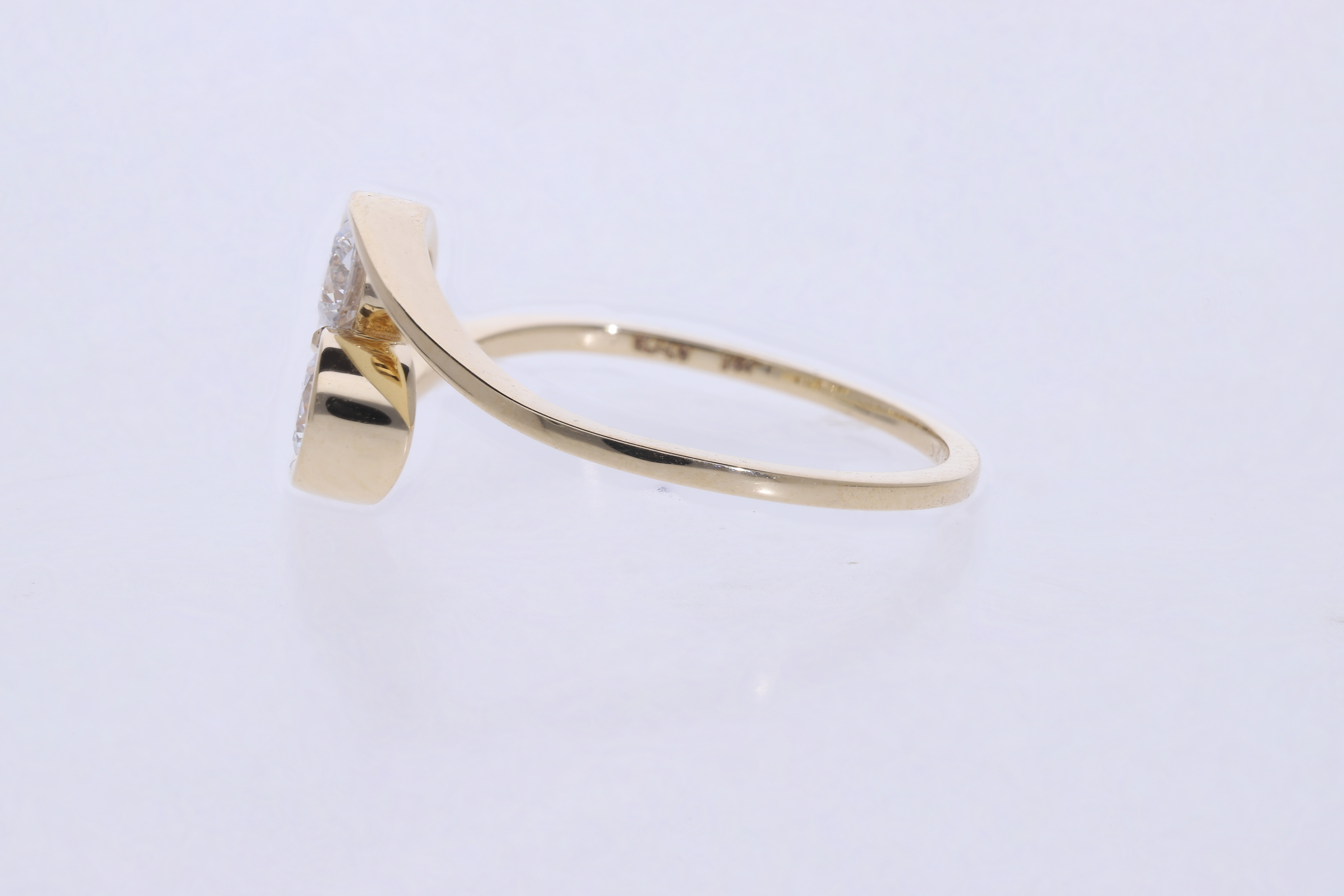 Round Brilliant cut  Lab grown Diamond  two stone Fashion Ring