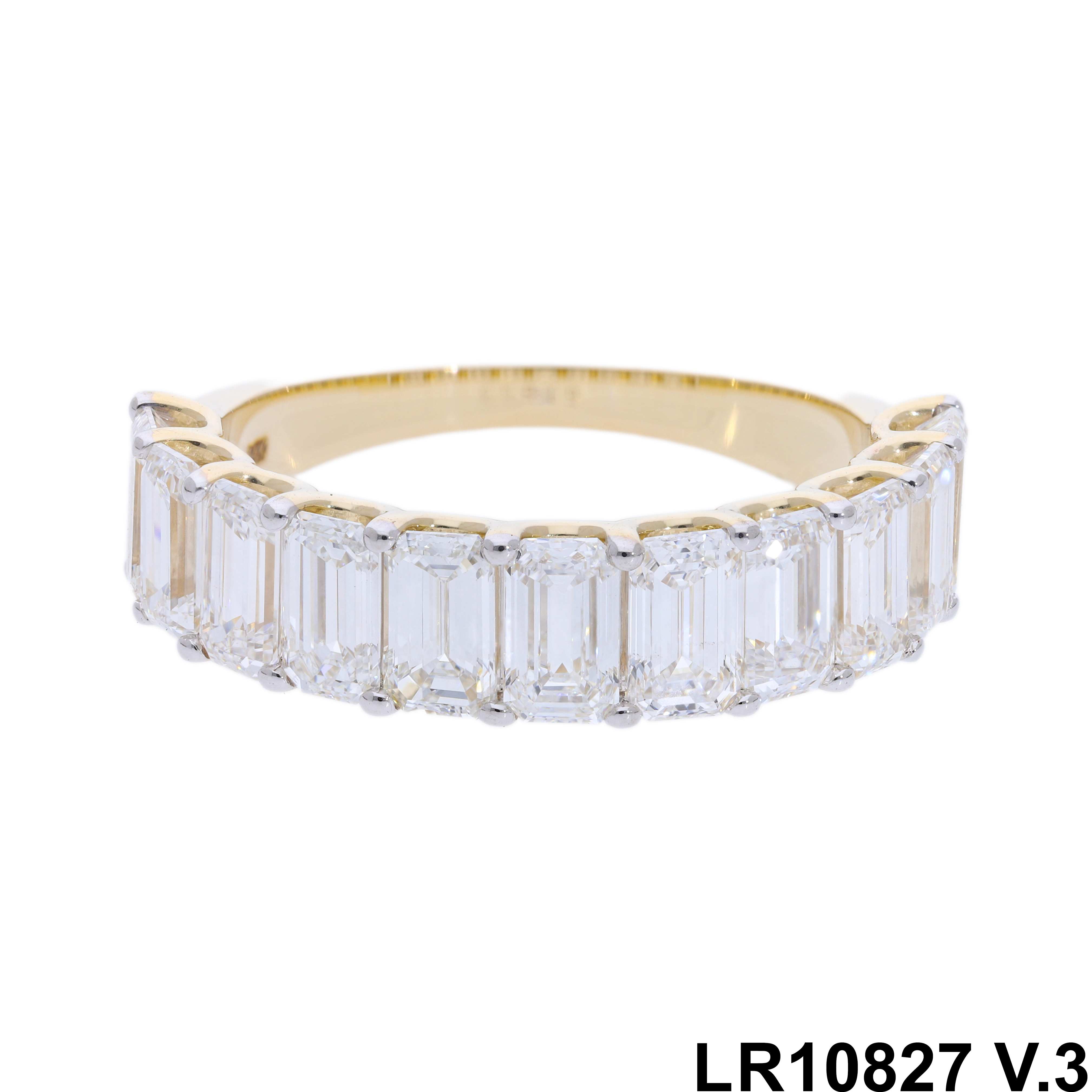 emerald cut  Lab grown Diamond  half eternity band
