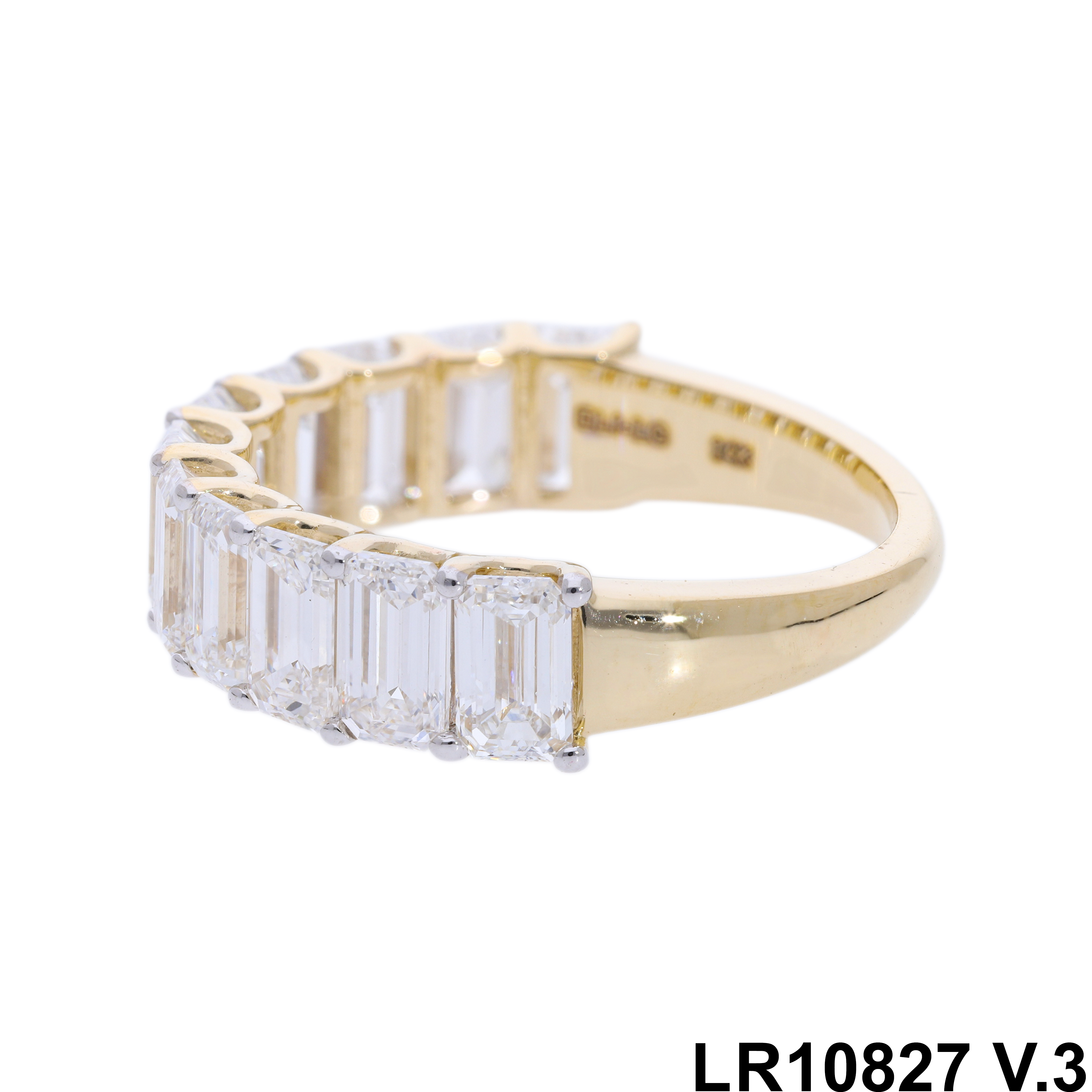 emerald cut  Lab grown Diamond  half eternity band