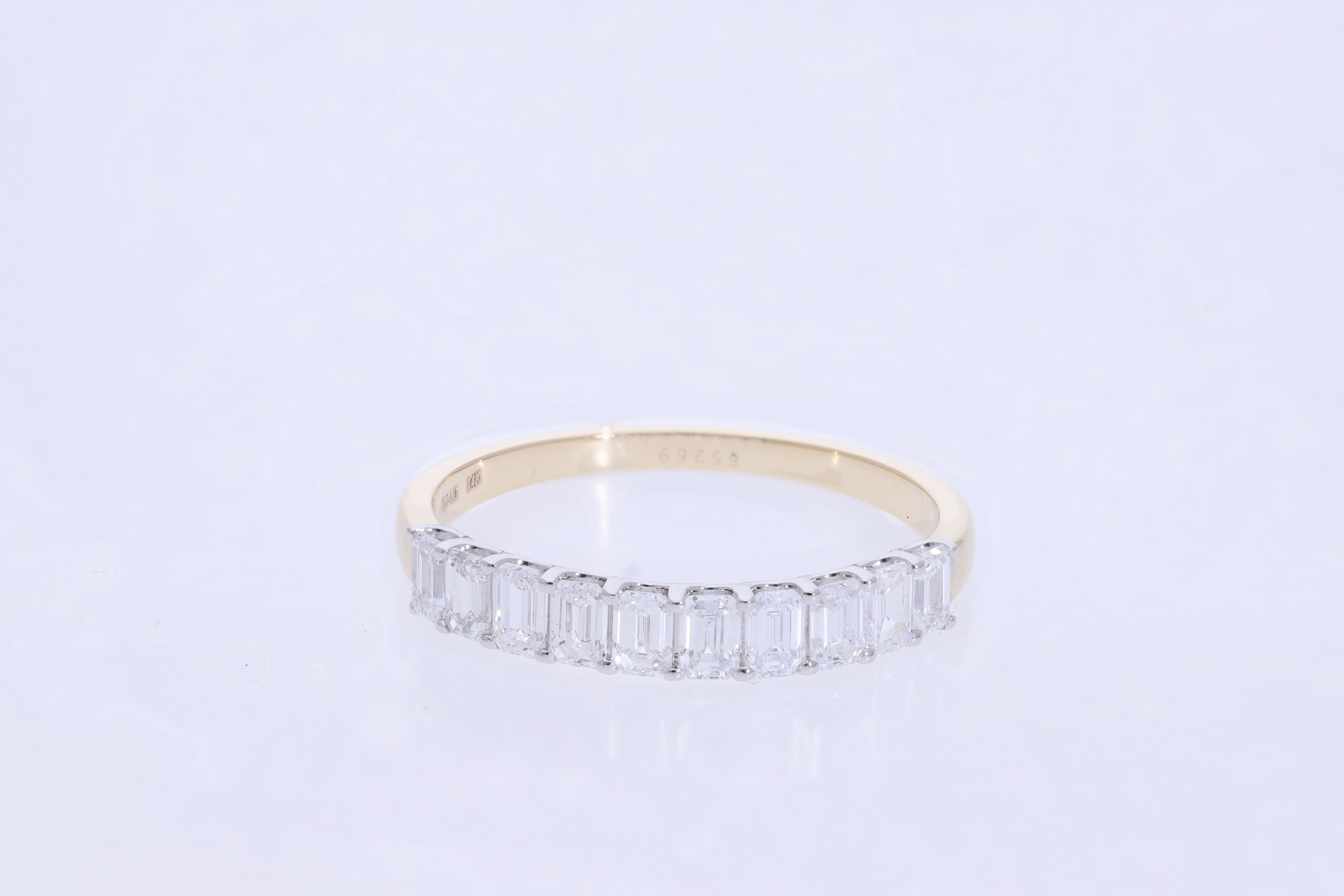 emerald cut  Lab grown Diamond  half eternity band