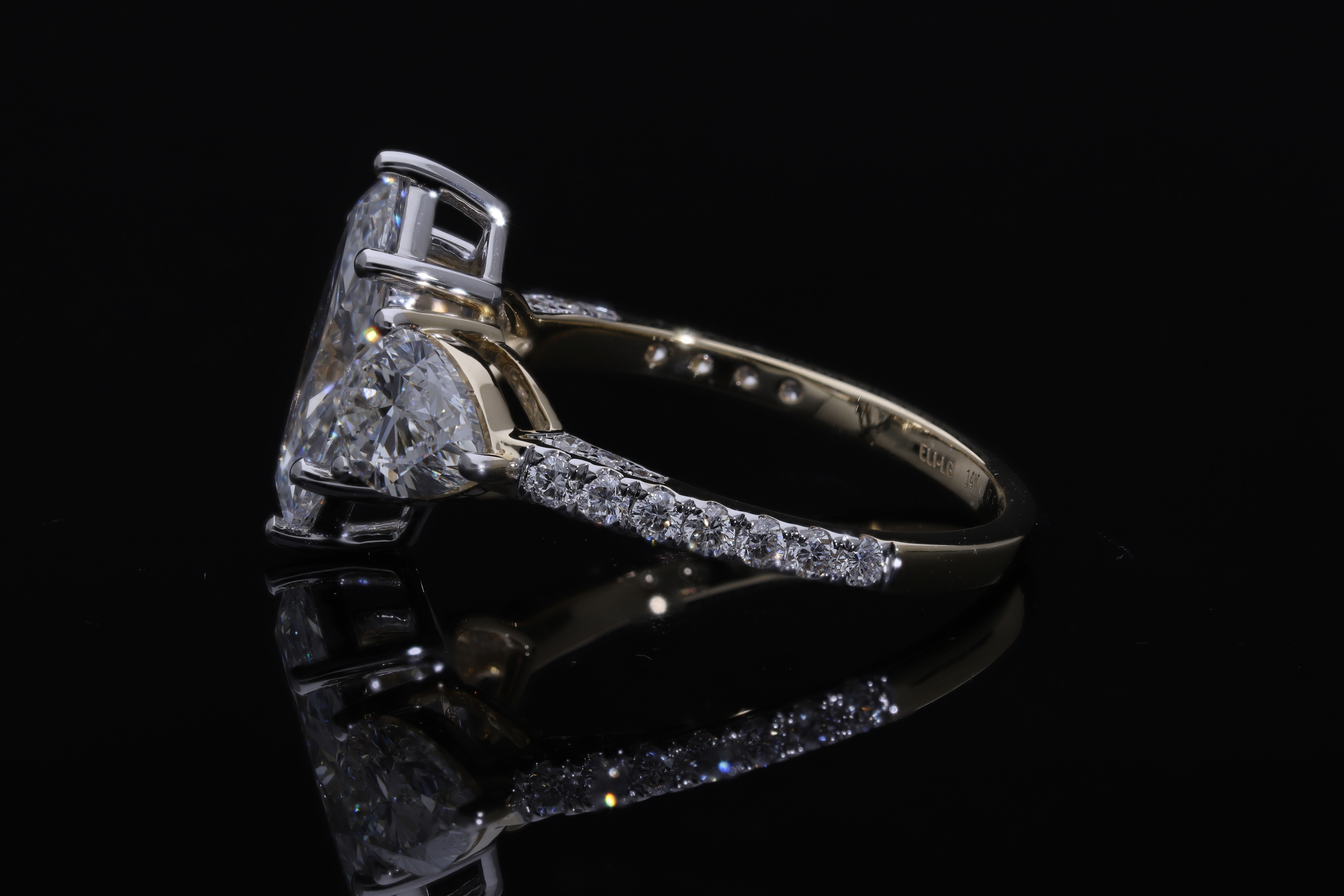 marquise and pear with brilliant cut  Lab grown Diamond  wedding / engagement ring