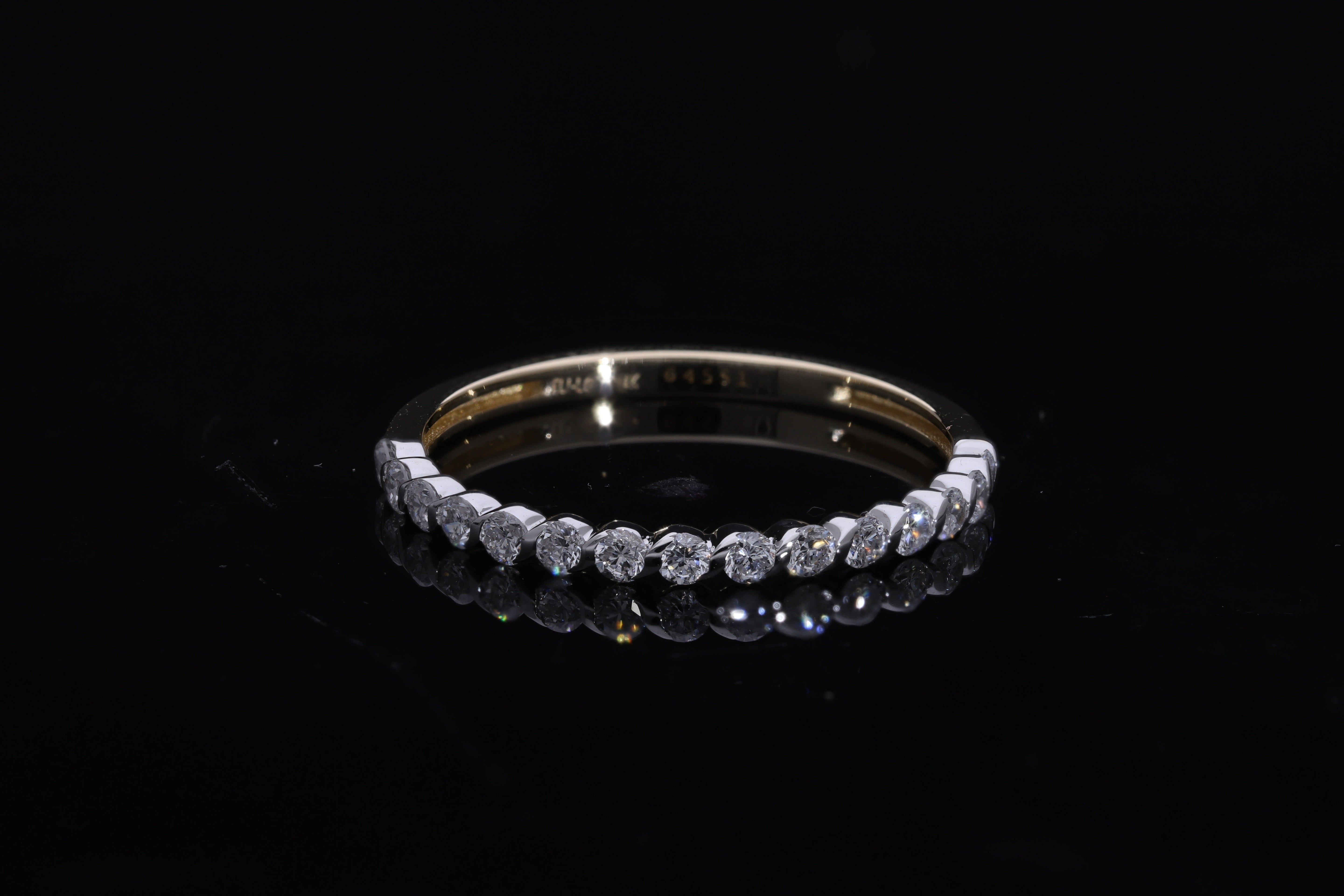 Round Brilliant Cut Lab grown Diamond with Bezel set Eternity Band