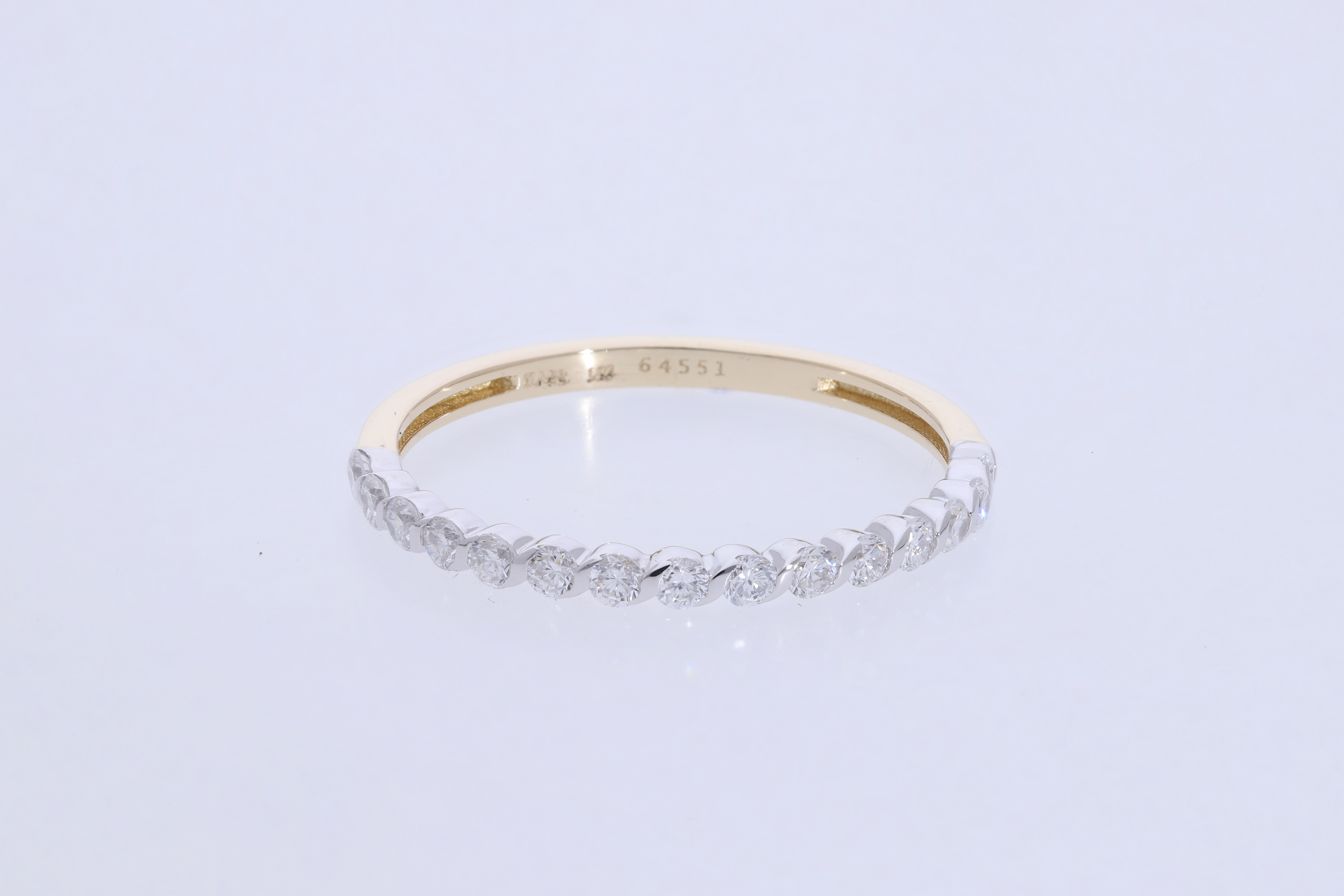 Round Brilliant Cut Lab grown Diamond with Bezel set Eternity Band