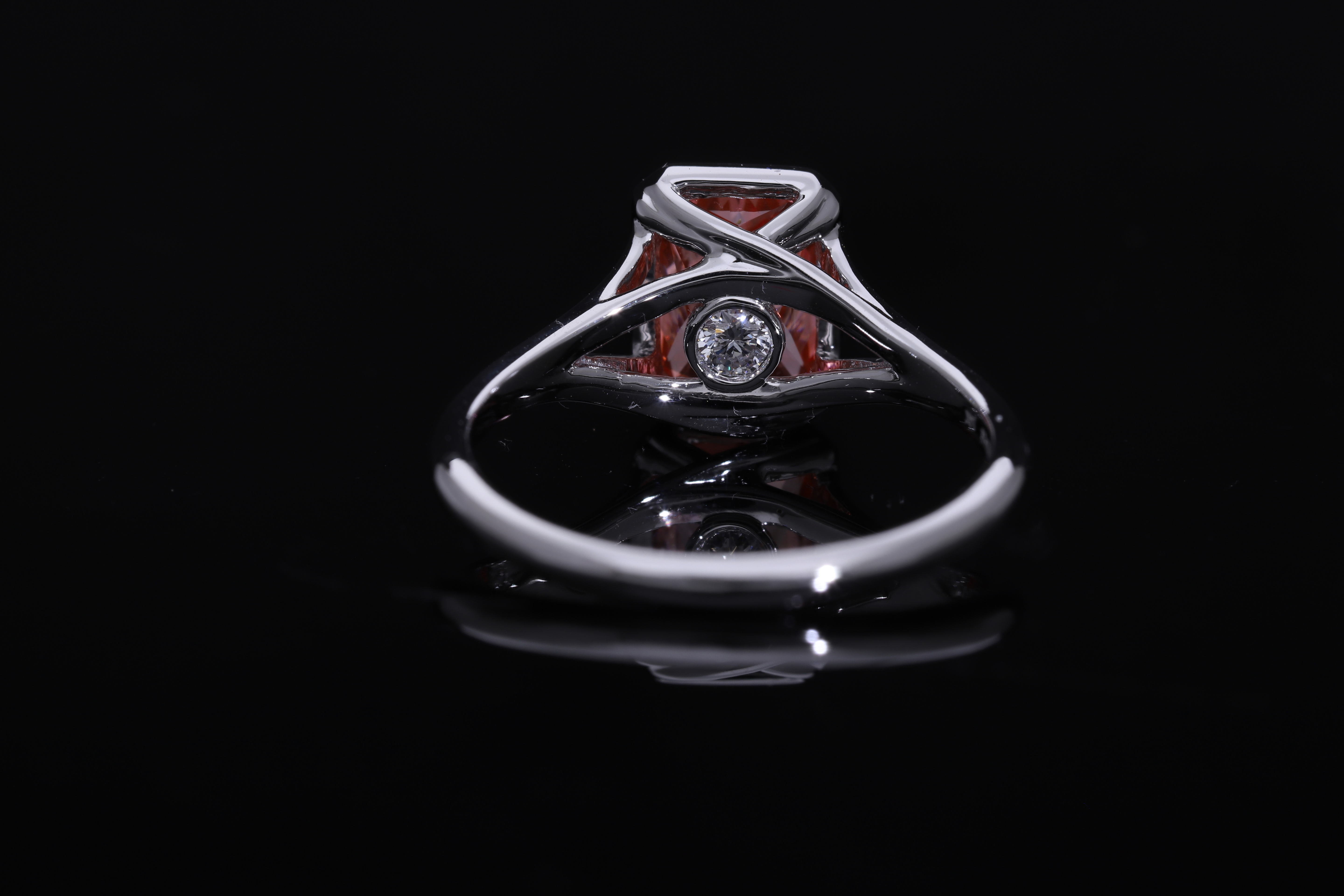 intanse pink Radiant Cut  color Lab grown Diamond Classic Solitaire Engagement Ring
