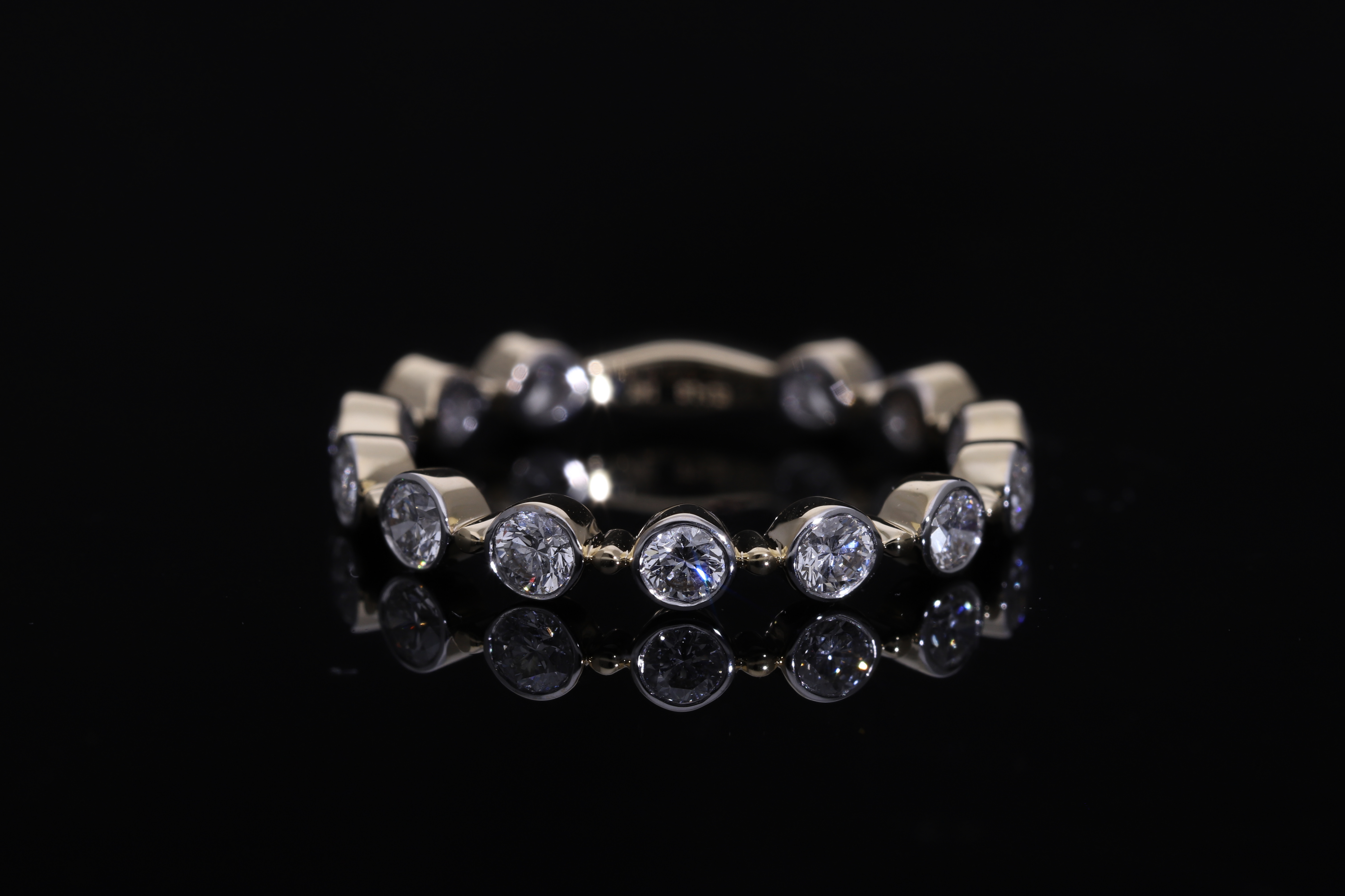 2.50 Carat Round Brilliant Cut Lab-Grown Diamond Bezel-Set Eternity Band