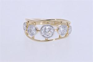 Round Brilliant Cut Lab grown Diamond with Bezel set fashion ring