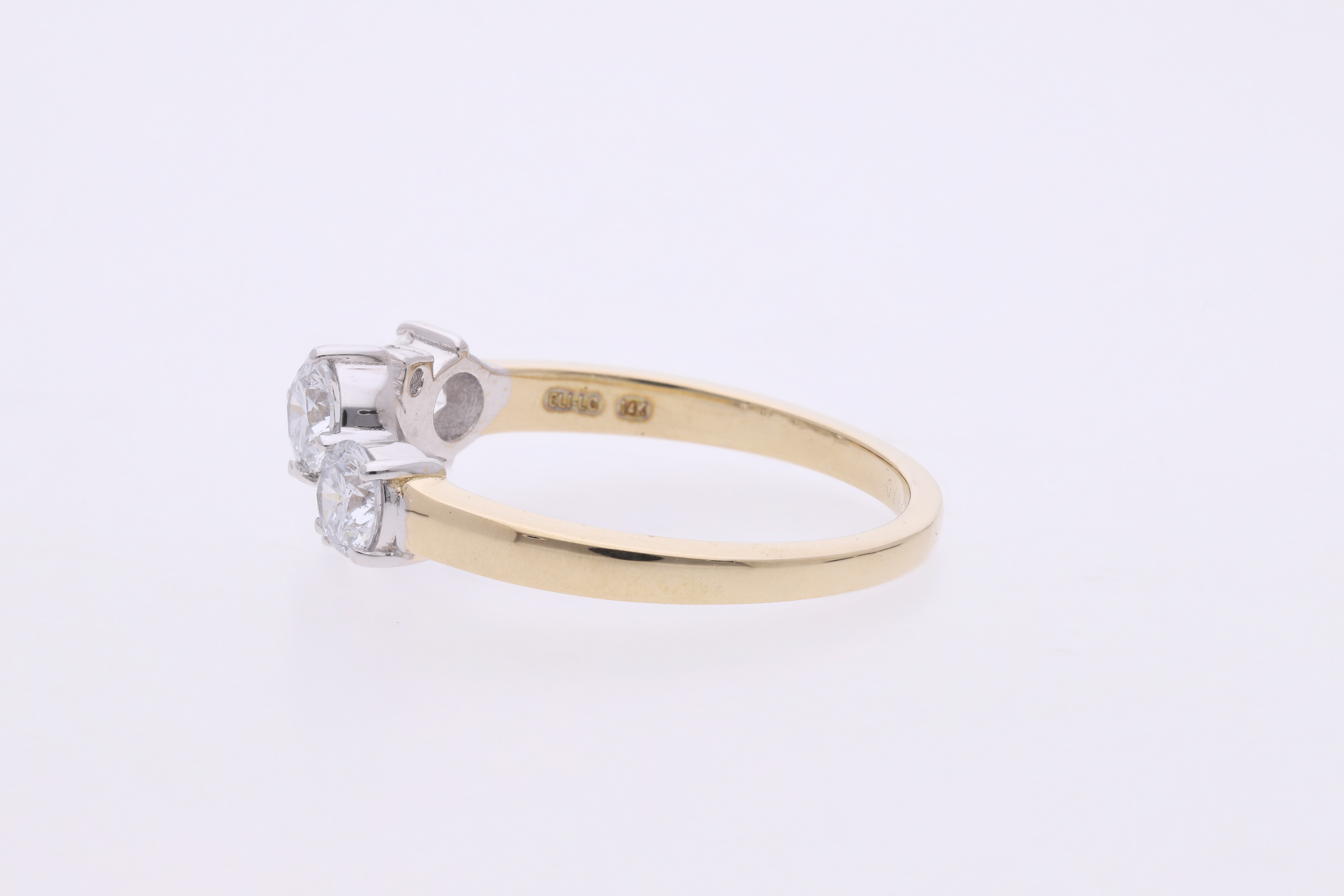 BAGUETTE  with round brilliant cut lab grown diamond  fashion ring band