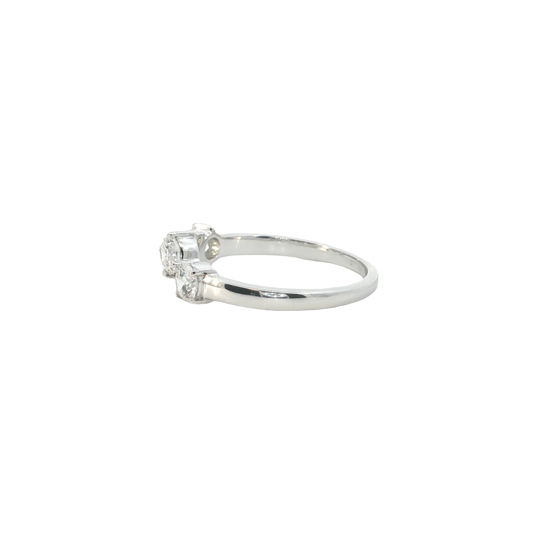 BAGUETTE  with round brilliant cut lab grown diamond  fashion ring band