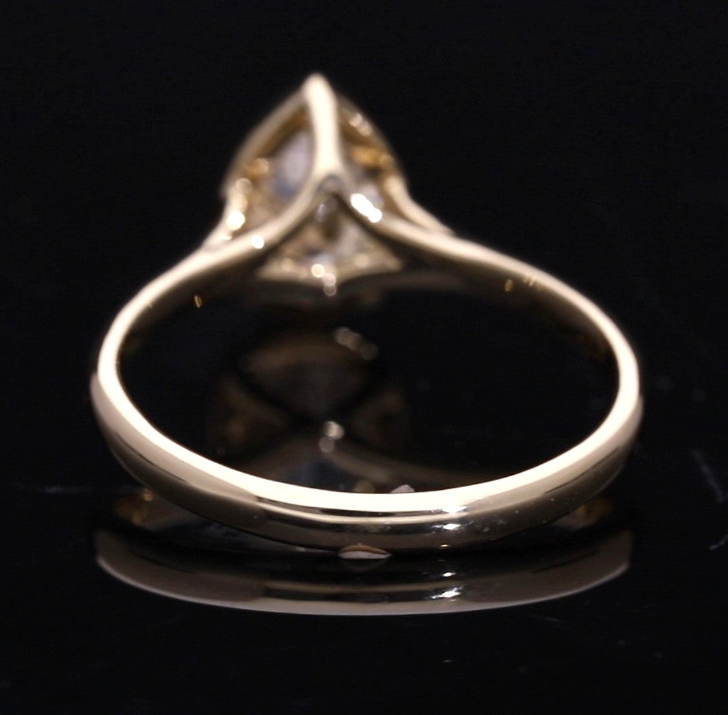 Pear Cut Lab-Grown Diamond Solitaire Ring with Full Bezel Setting
