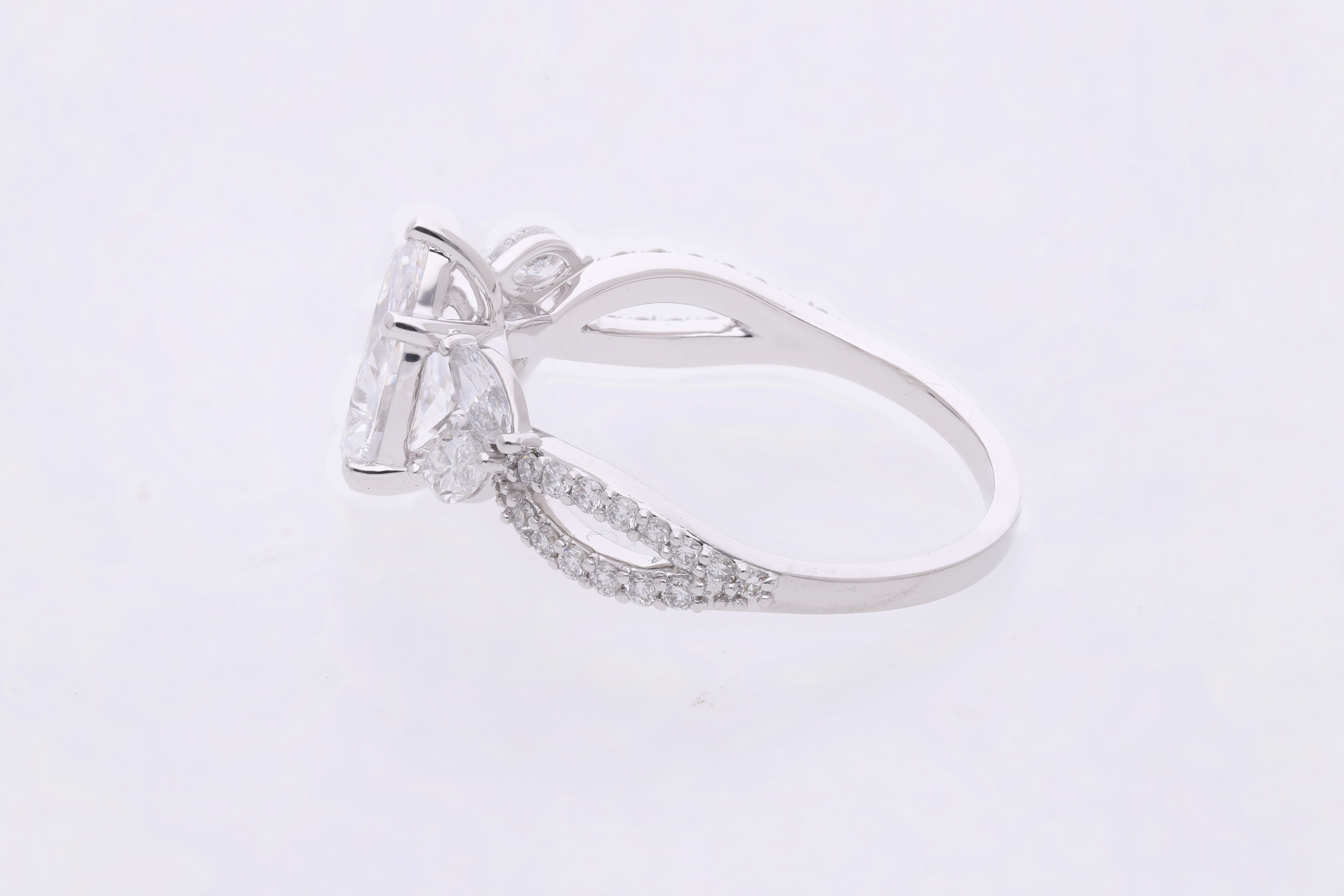 Pear Cut and Marquise Lab-Grown Diamond Infinity Band Engagement Ring