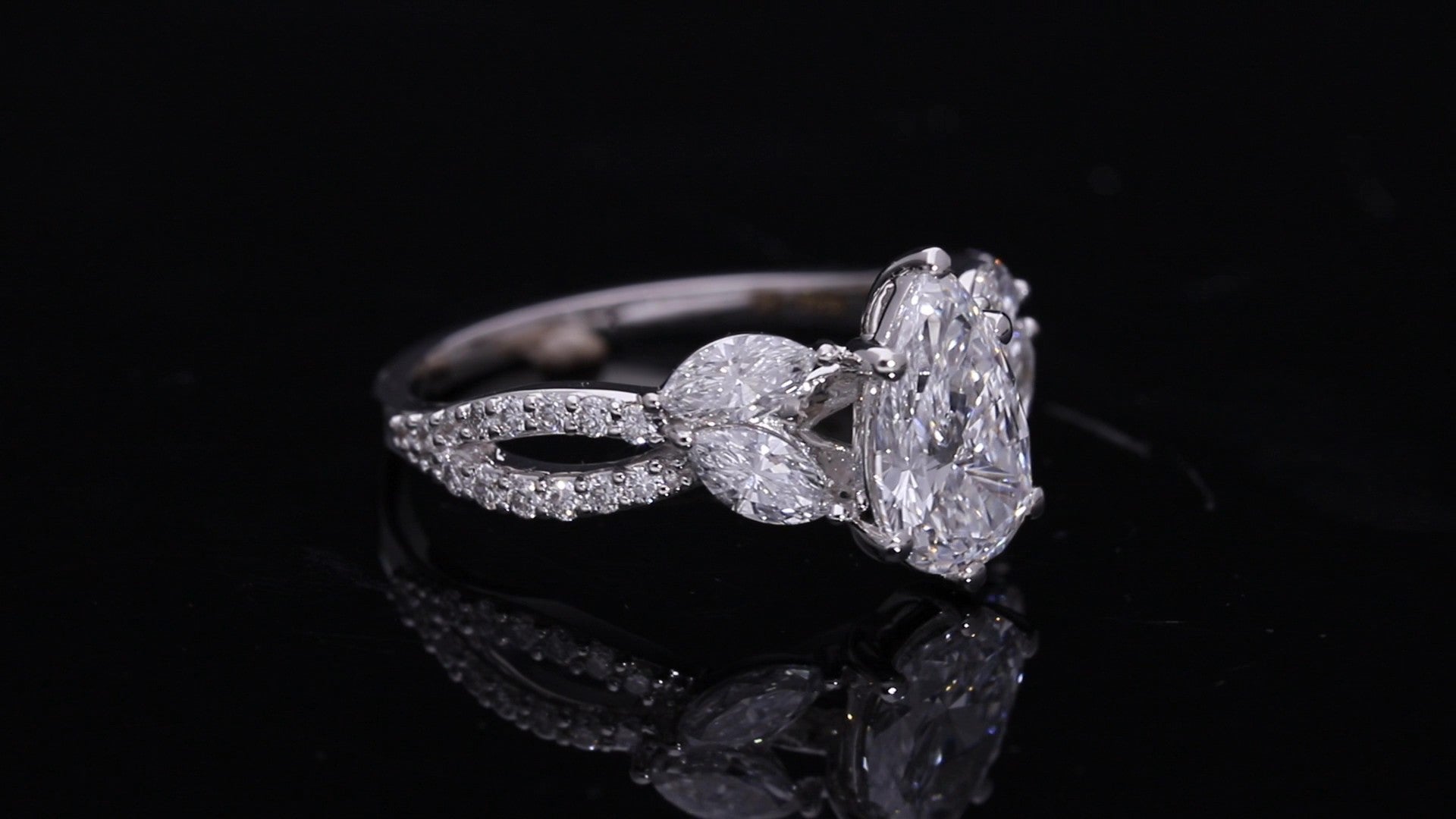Pear Cut and Marquise Lab-Grown Diamond Infinity Band Engagement Ring