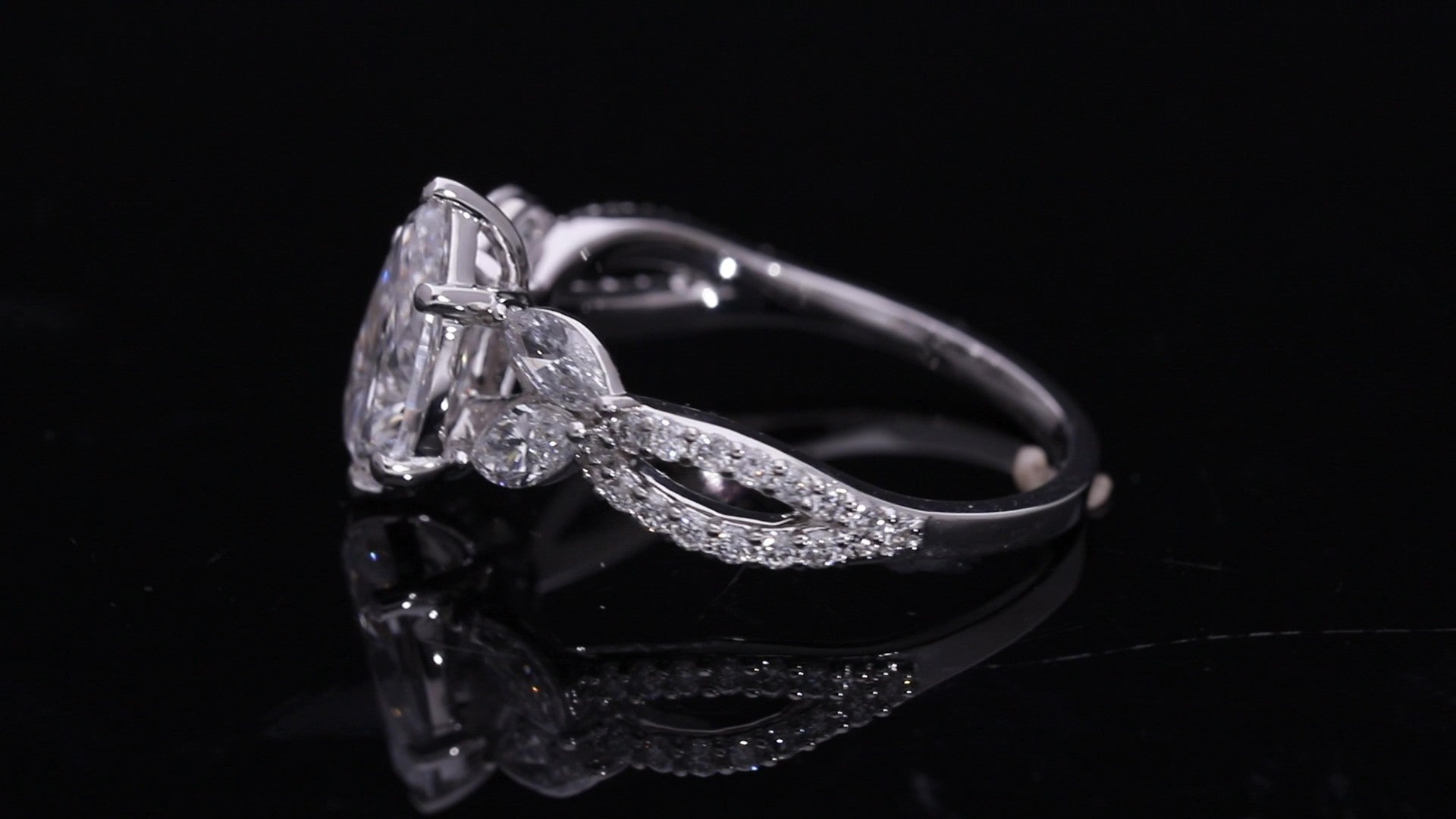 Pear Cut and Marquise Lab-Grown Diamond Infinity Band Engagement Ring