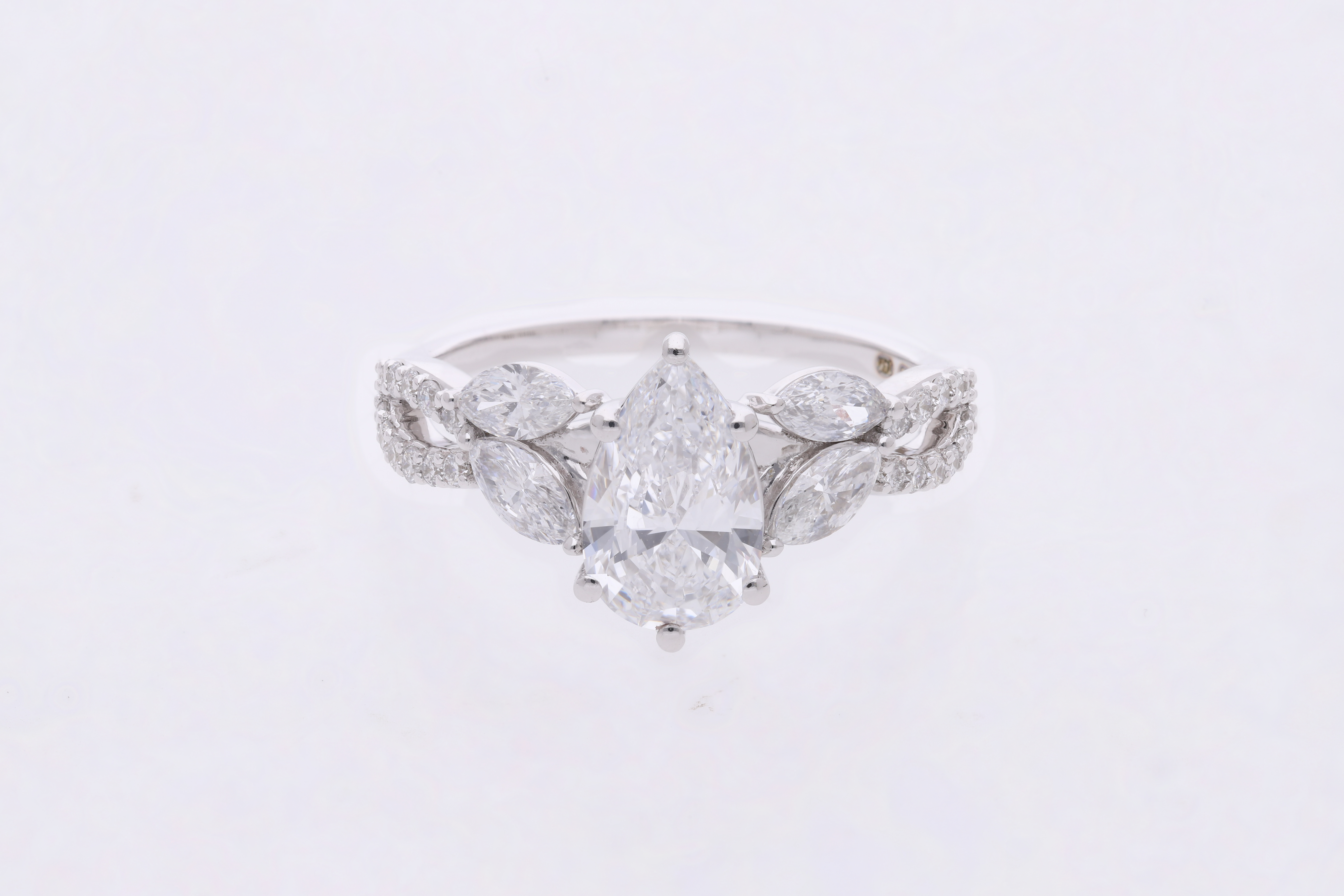 Pear Cut and Marquise Lab-Grown Diamond Infinity Band Engagement Ring