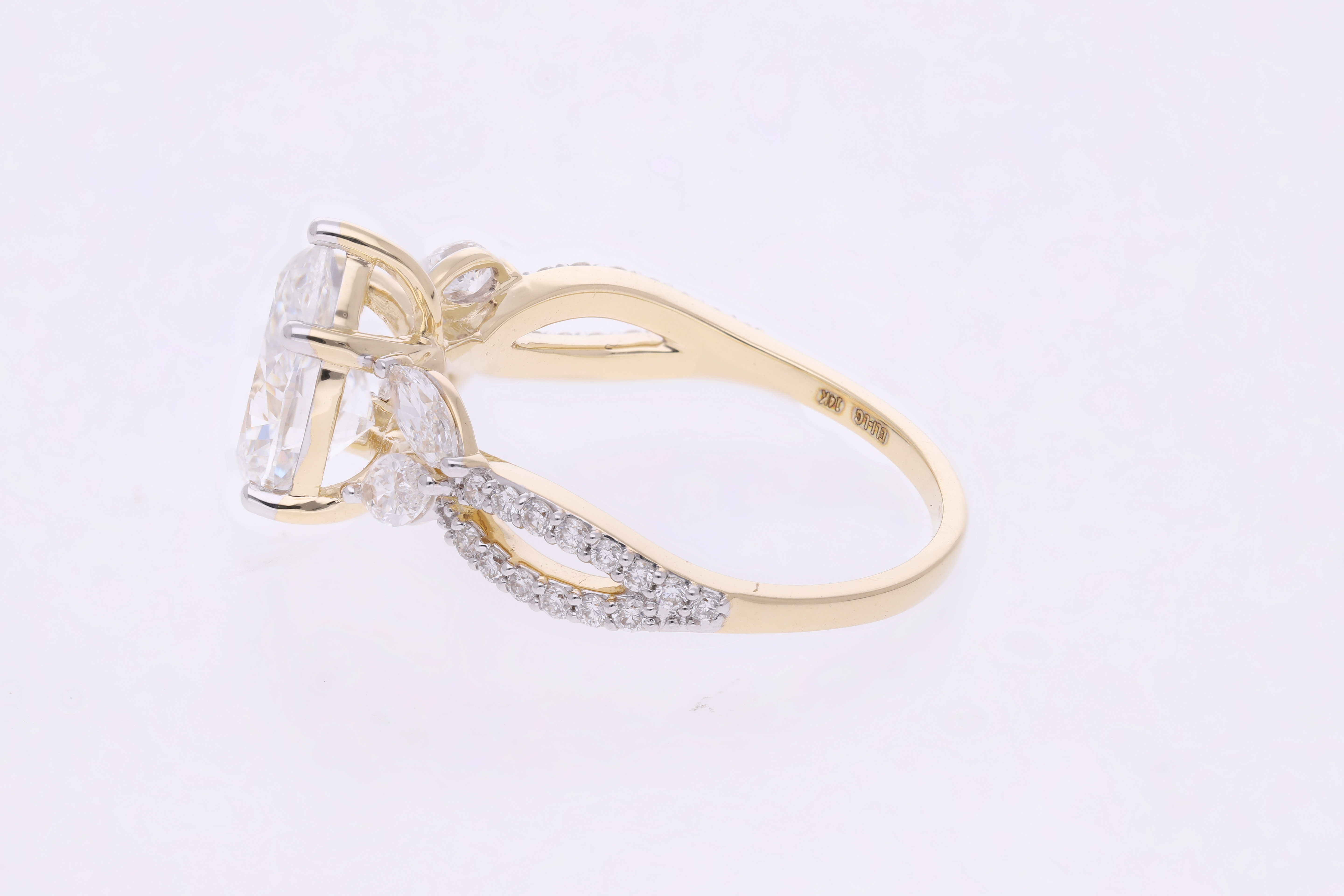 Pear Cut and Marquise Lab-Grown Diamond Infinity Band Engagement Ring